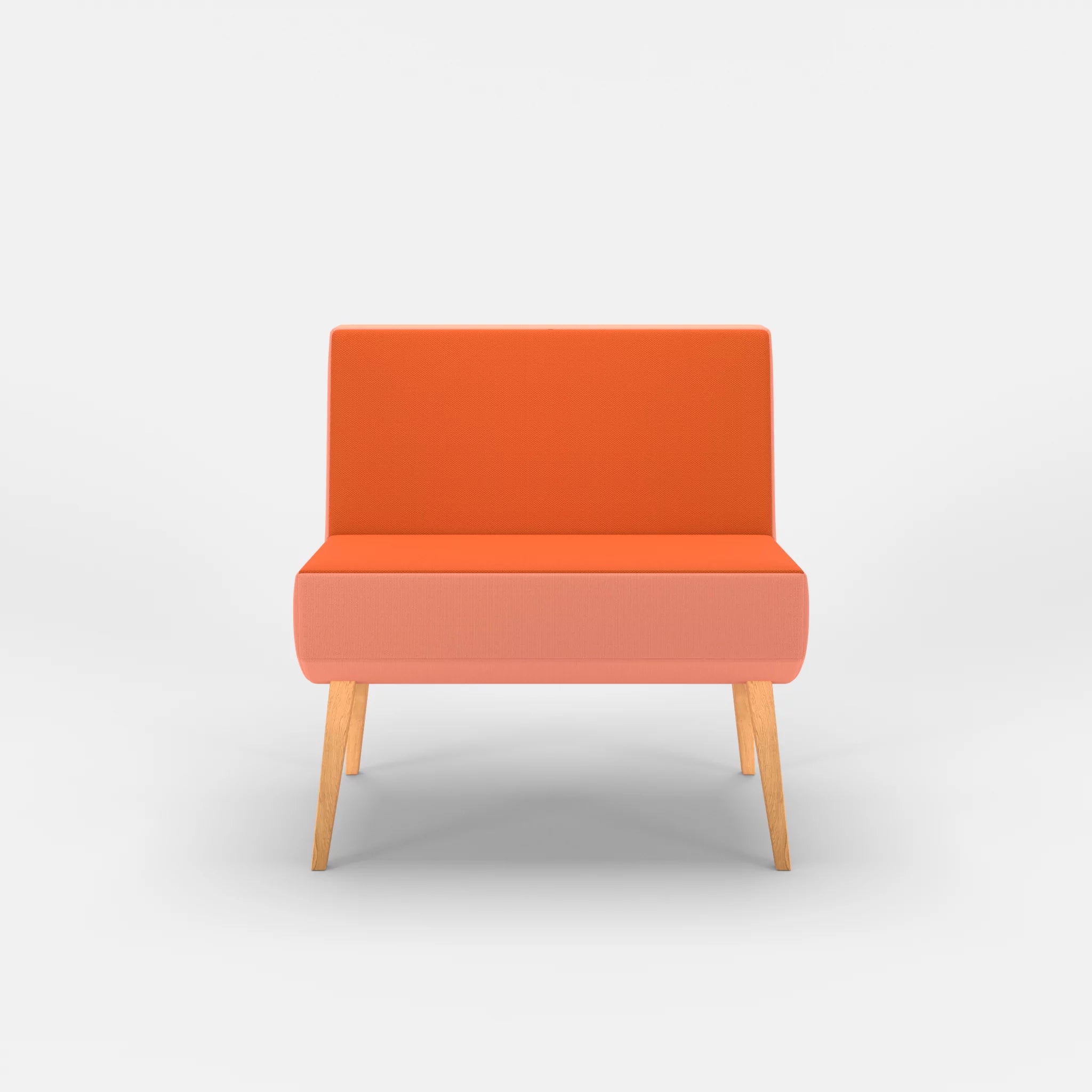 1 Sitzer Sitzbank Puck radio3094 in Orange von vorne