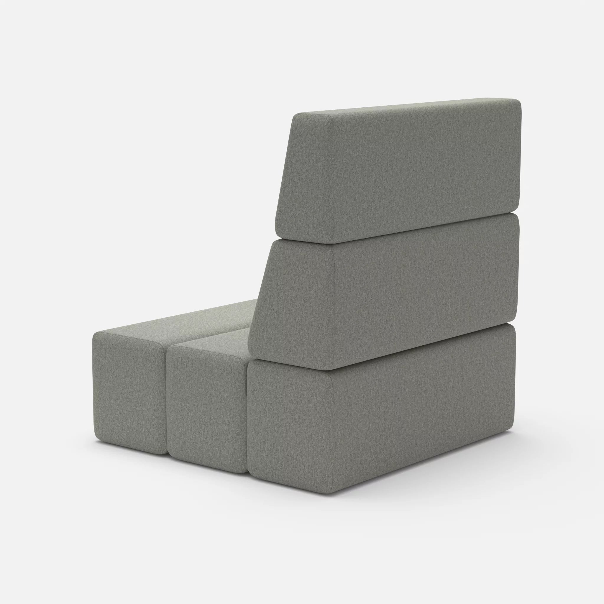 1 Sitzer Sofa Bricks 1 dama0003 in Mittelgrau von hinten