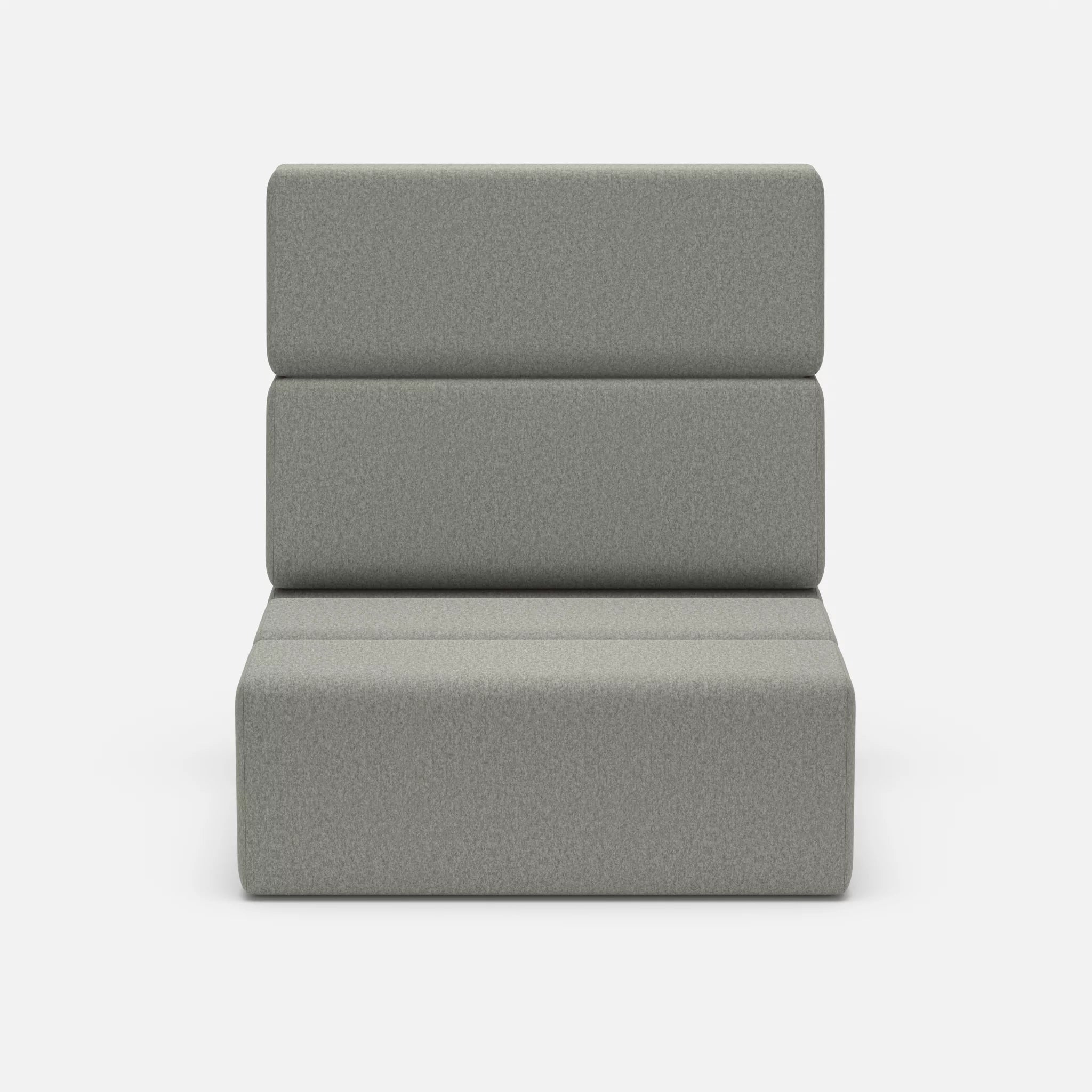 1 Sitzer Sofa Bricks 1 dama0003 in Mittelgrau von vorne