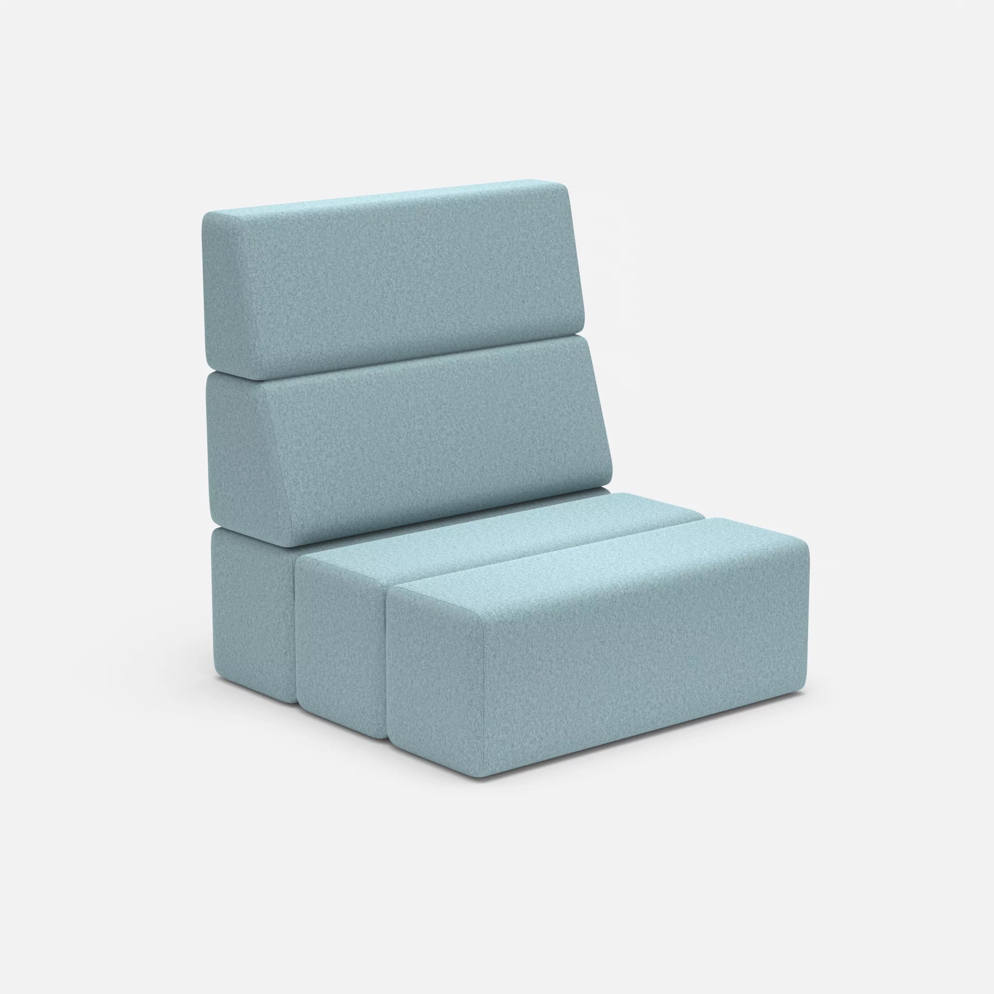 1 Sitzer Sofa Bricks 1 dama0016 in Hellblau von der Seite
