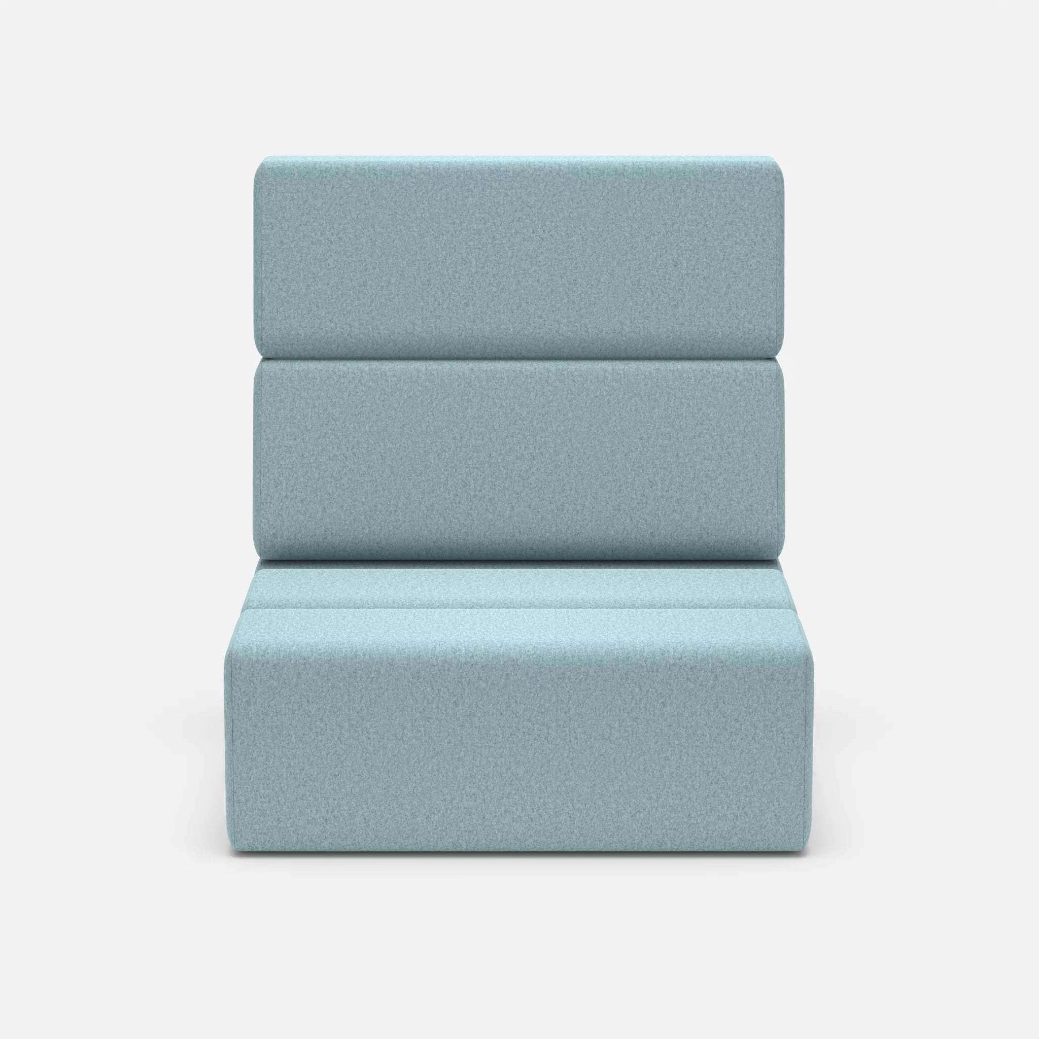 1 Sitzer Sofa Bricks 1 dama0016 in Hellblau von vorne