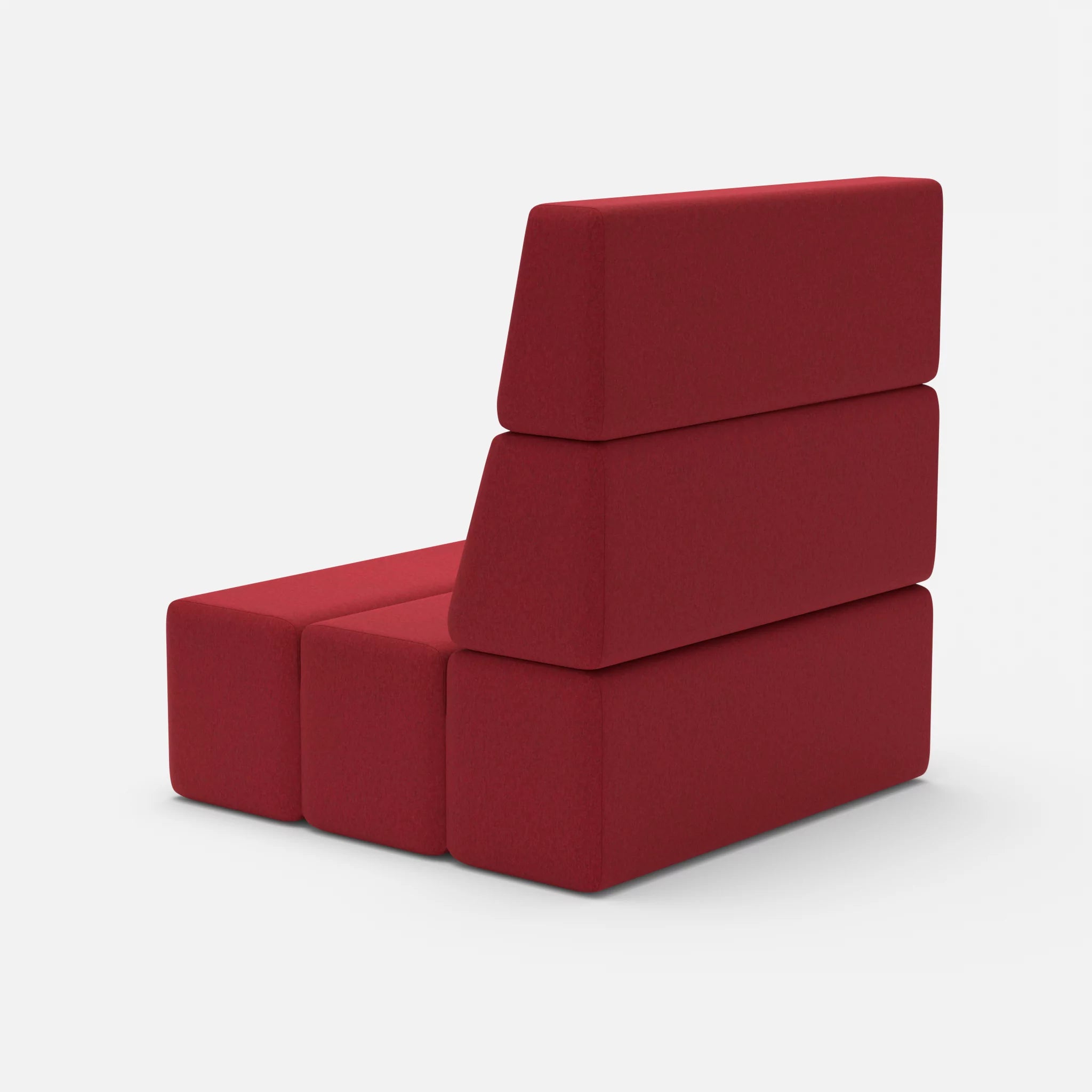 1 Sitzer Sofa Bricks 1 dama0053 in Rot von hinten