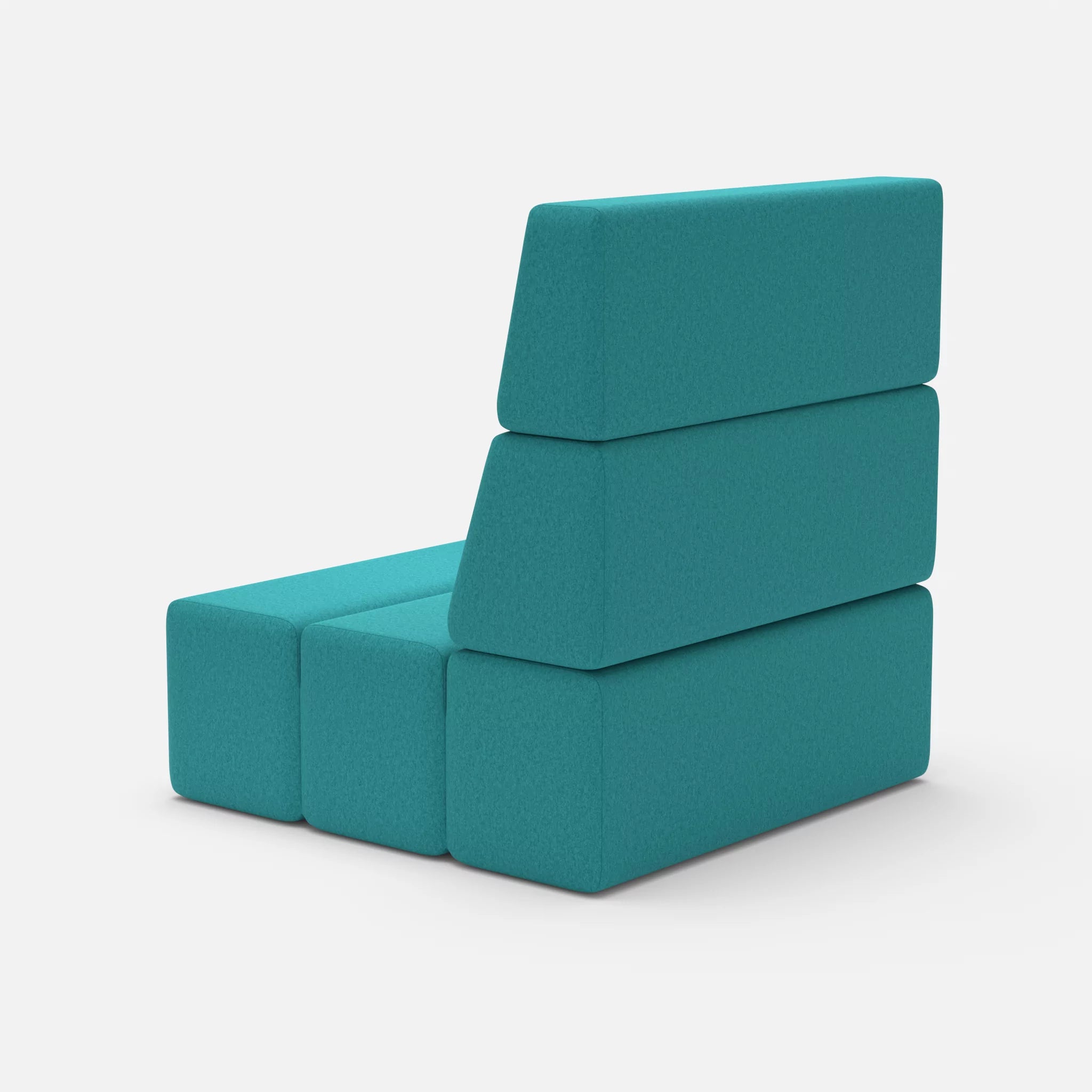 1 Sitzer Sofa Bricks 1 dama0076 in Türkis von hinten