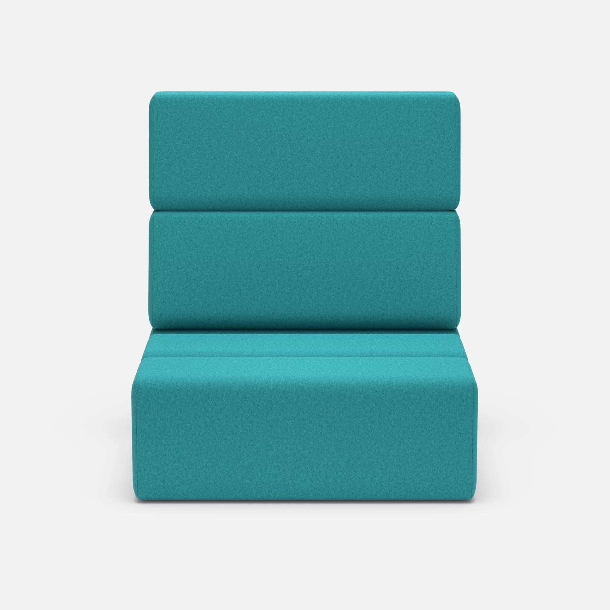 1 Sitzer Sofa Bricks 1 dama0076 in Türkis von vorne