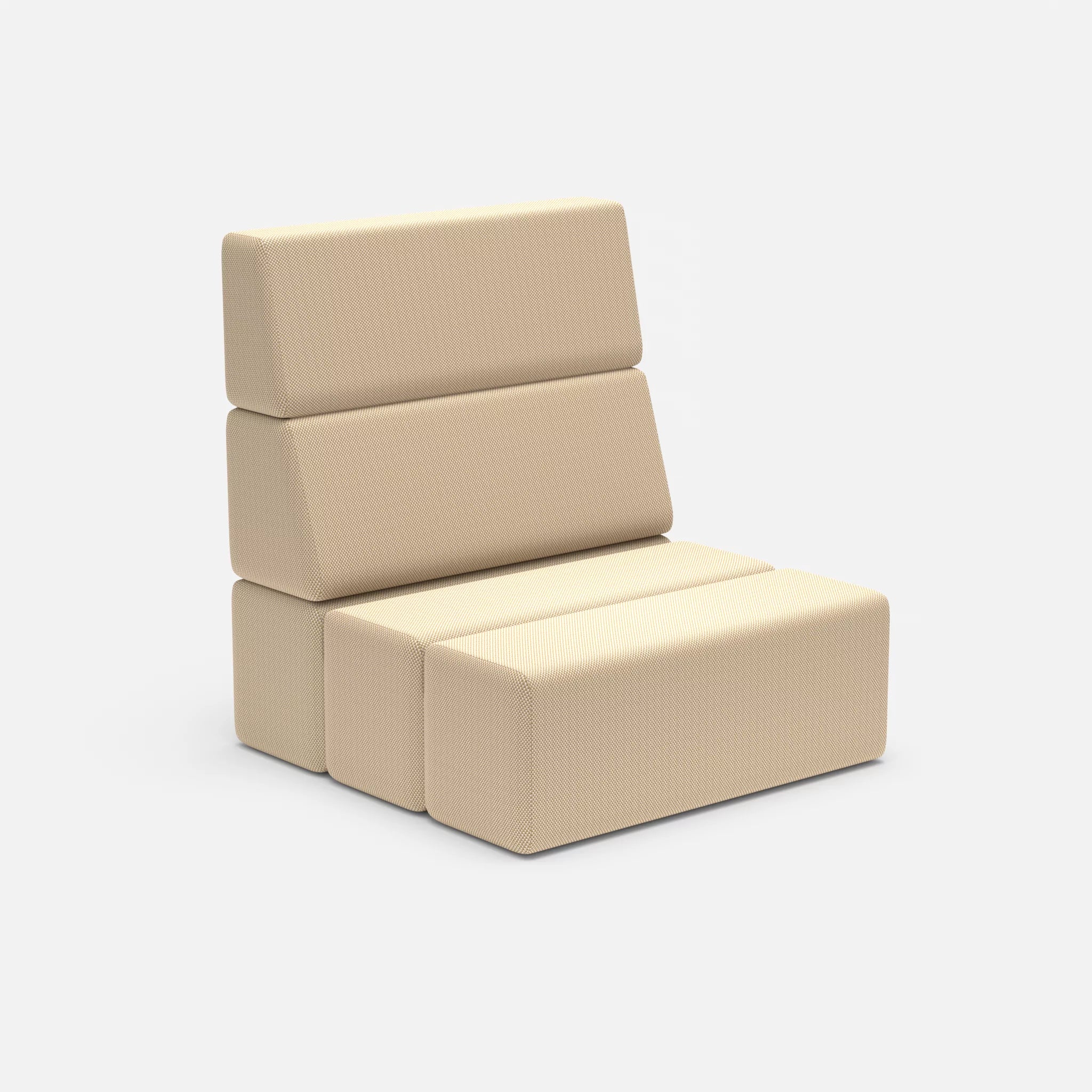 1 Sitzer Sofa Bricks 1 novumcocos in Hellbraun von der Seite