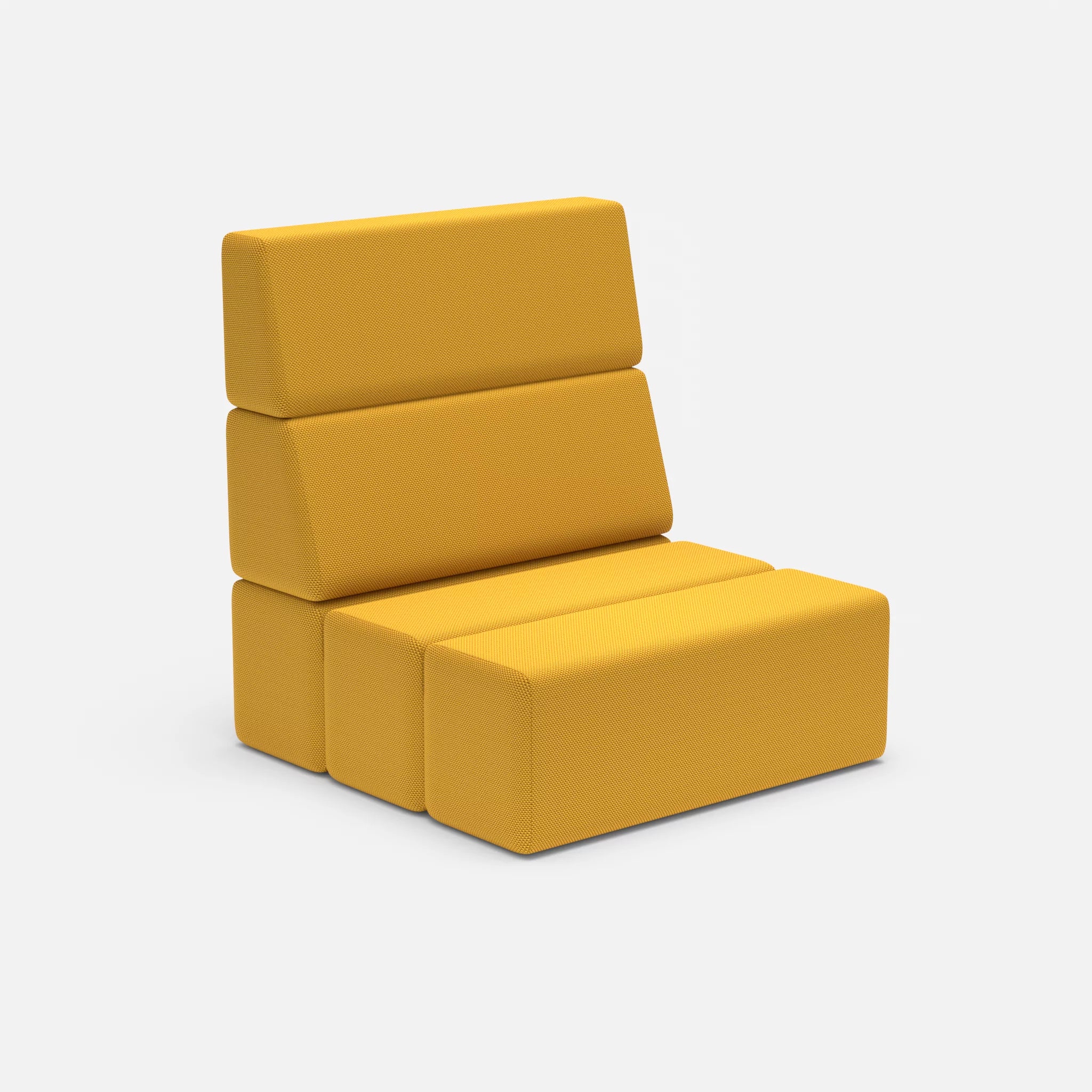 1 Sitzer Sofa Bricks 1 novumcurry in Curry von der Seite