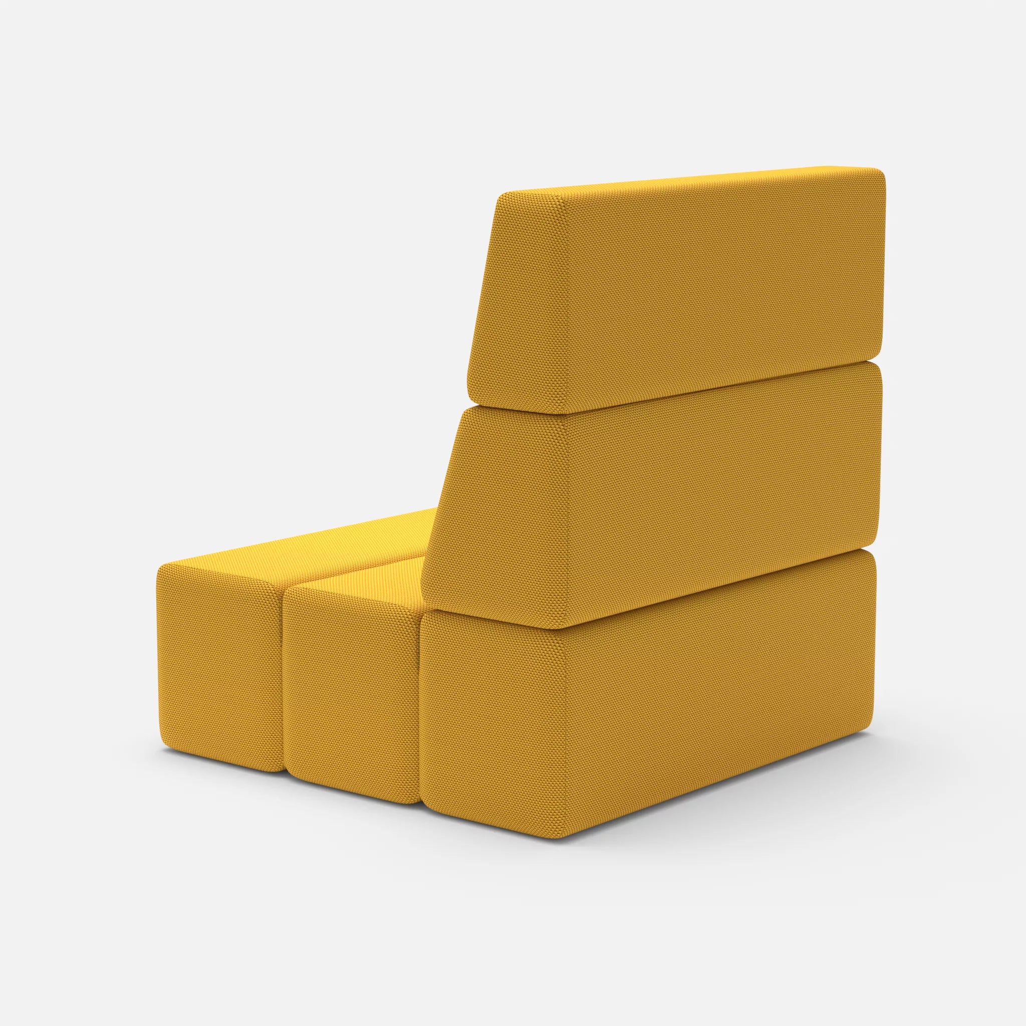 1 Sitzer Sofa Bricks 1 novumcurry in Curry von hinten