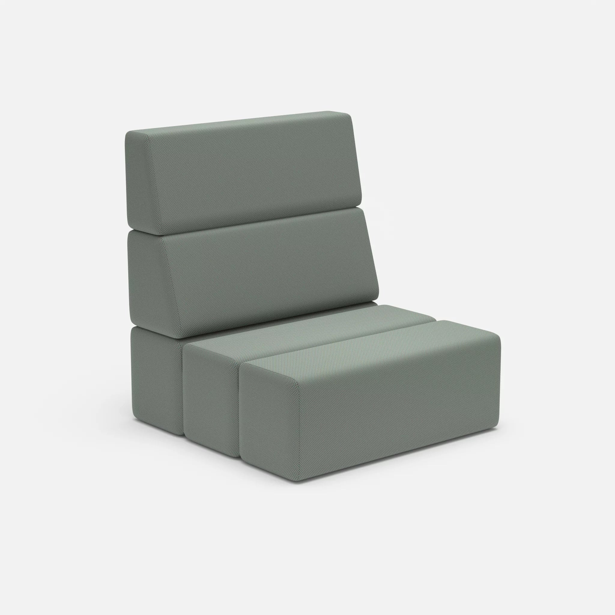 1 Sitzer Sofa Bricks 1 novumdelphi in Graublau von der Seite