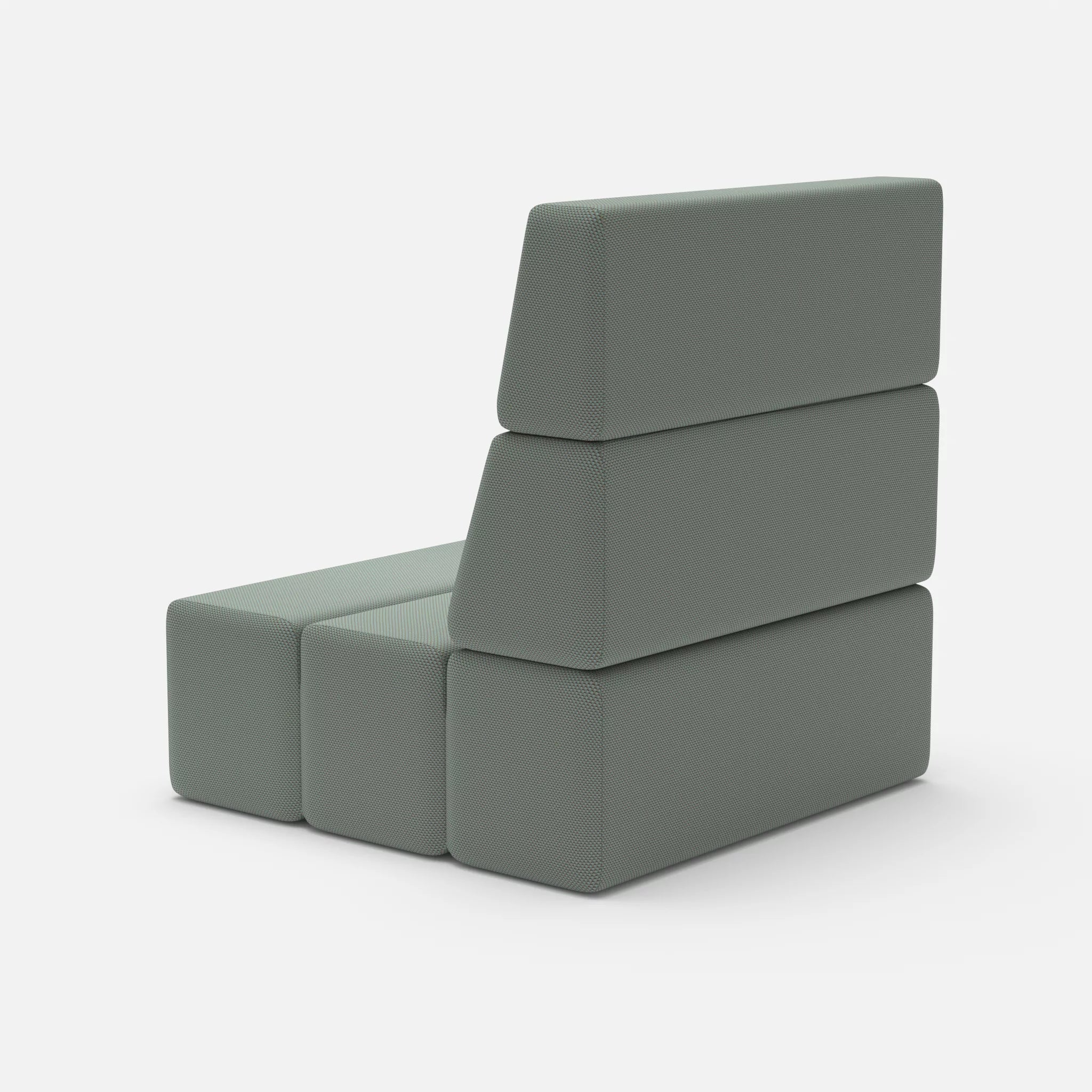 1 Sitzer Sofa Bricks 1 novumdelphi in Graublau von hinten