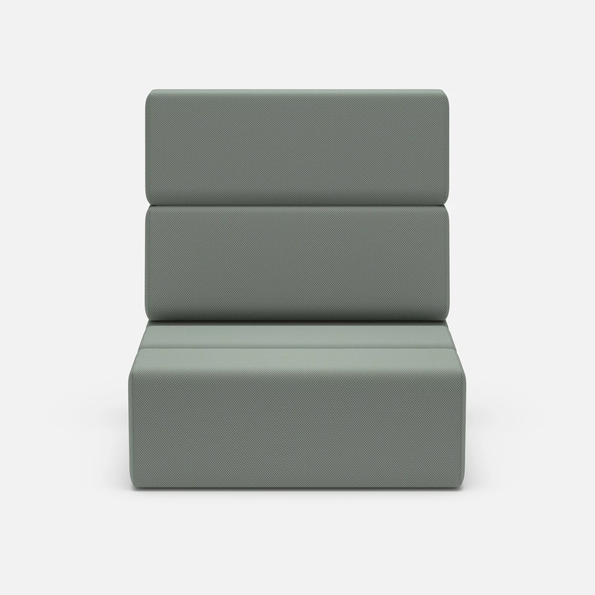 1 Sitzer Sofa Bricks 1 novumdelphi in Graublau von vorne