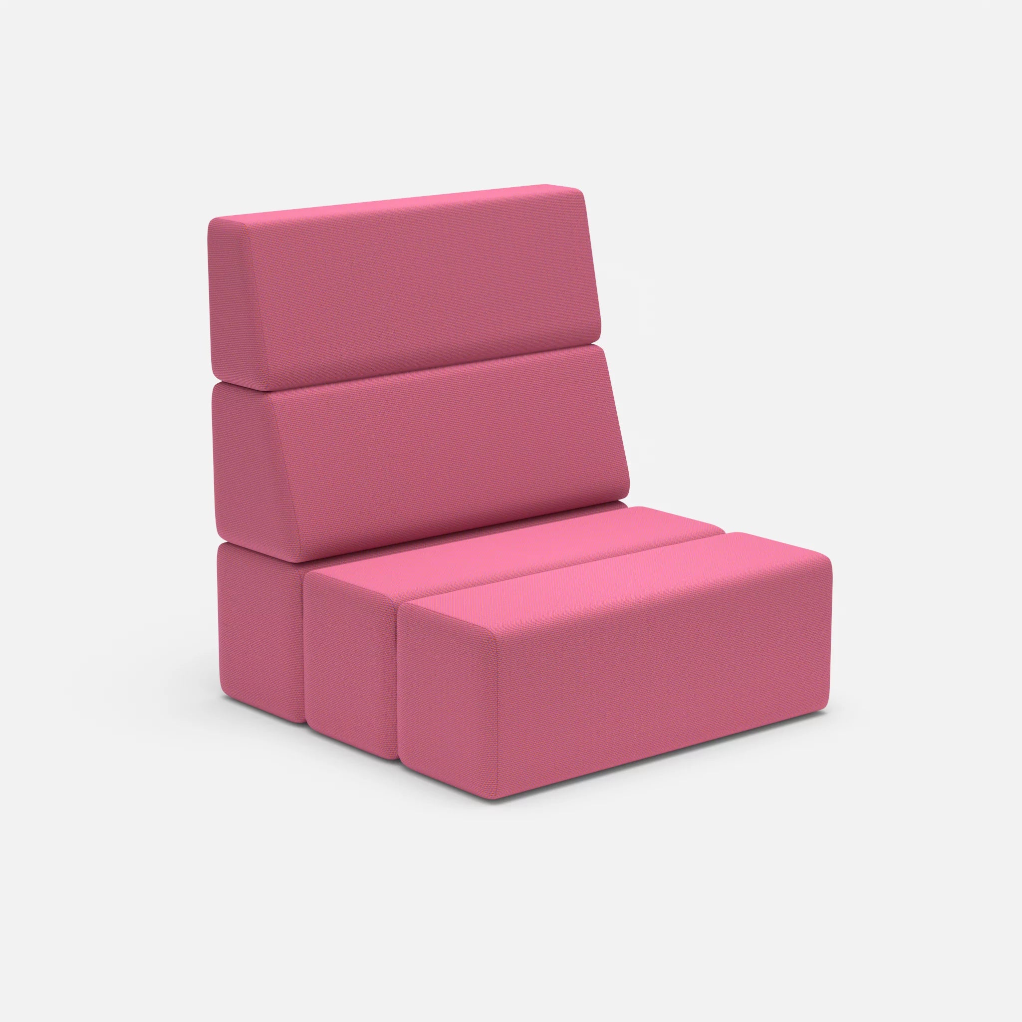 1 Sitzer Sofa Bricks 1 novumlitchi in Violett von der Seite