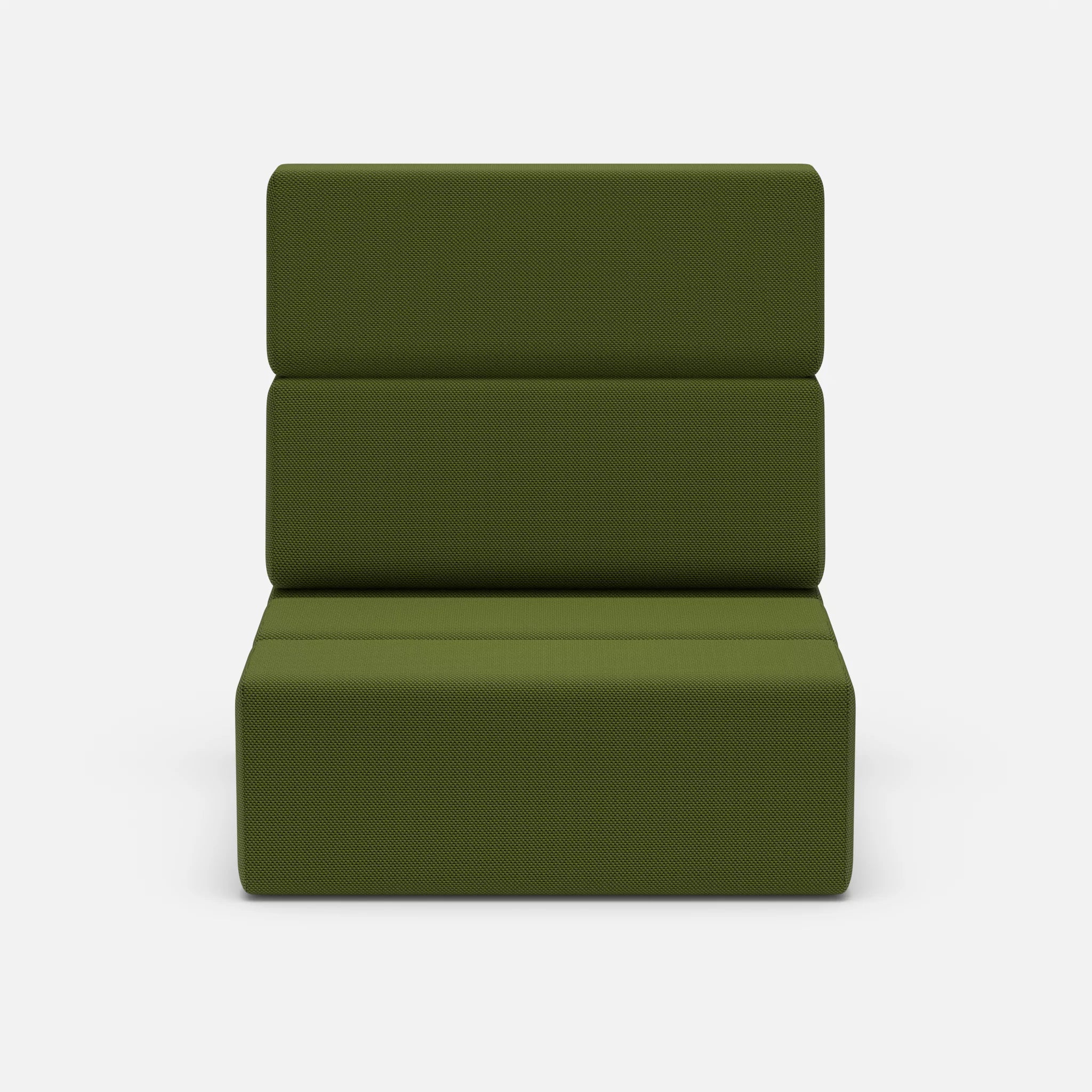 1 Sitzer Sofa Bricks 1 novummoss in Grün von vorne