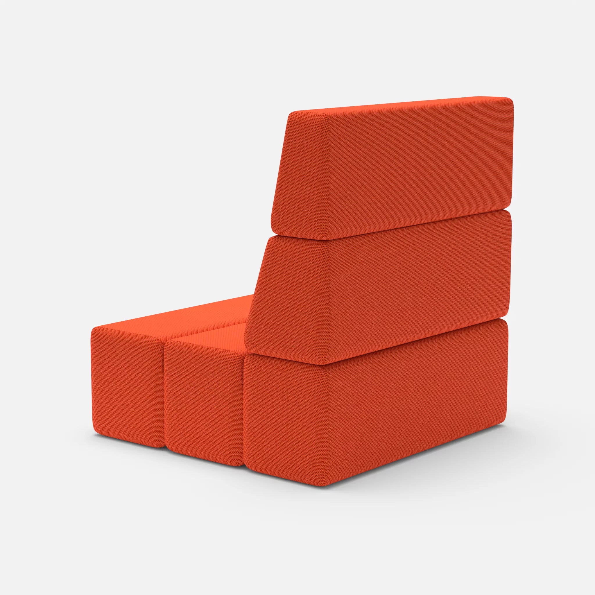 1 Sitzer Sofa Bricks 1 novumsunset in Rot von hinten