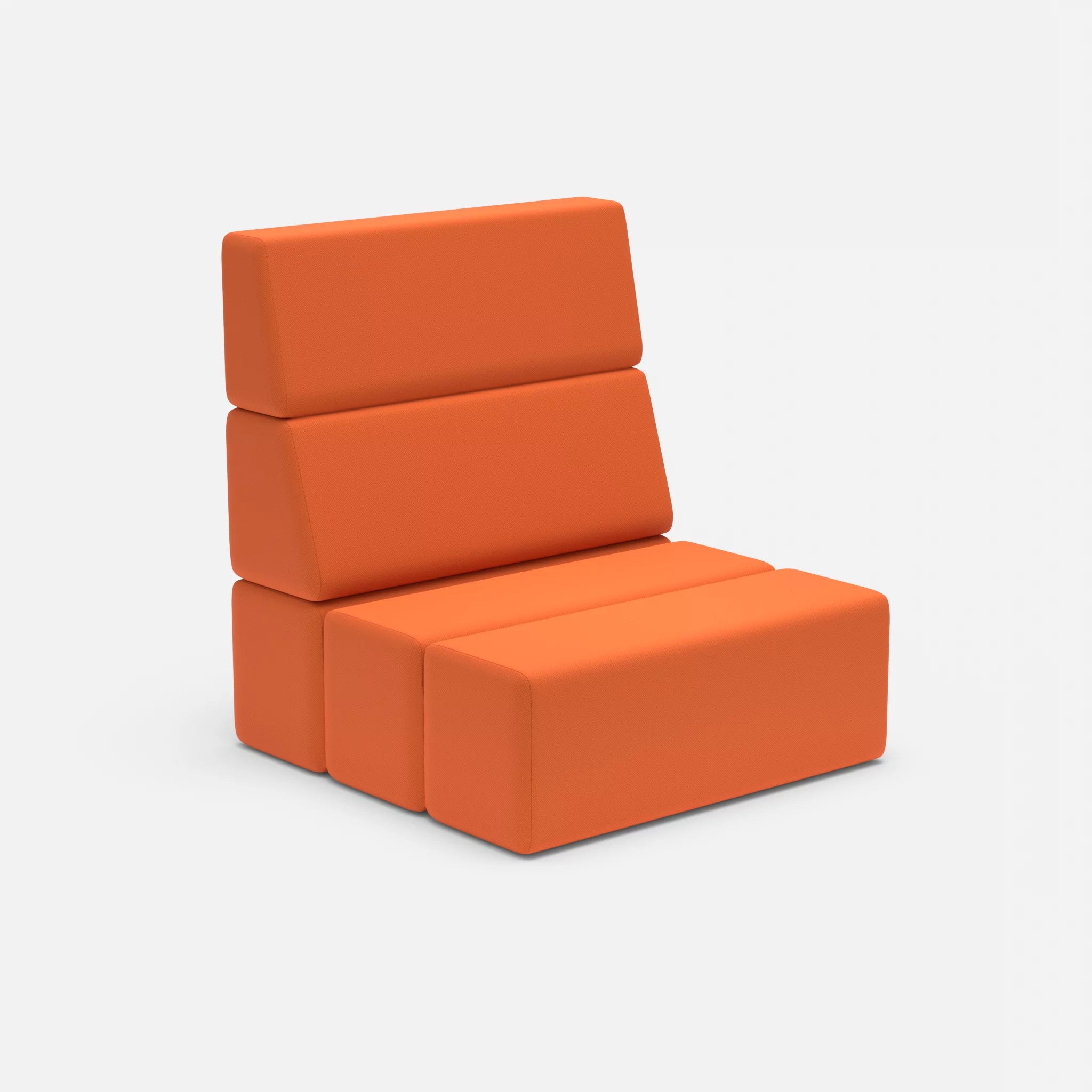 1 Sitzer Sofa Bricks 1 radio3094 in Orange von der Seite