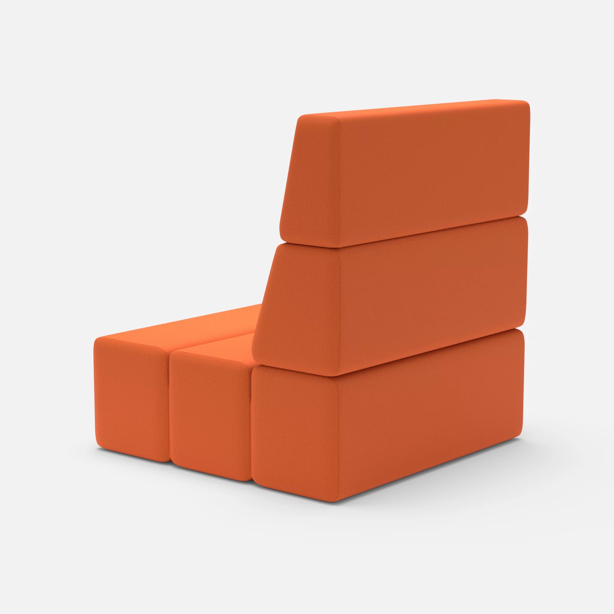 1 Sitzer Sofa Bricks 1 radio3094 in Orange von hinten