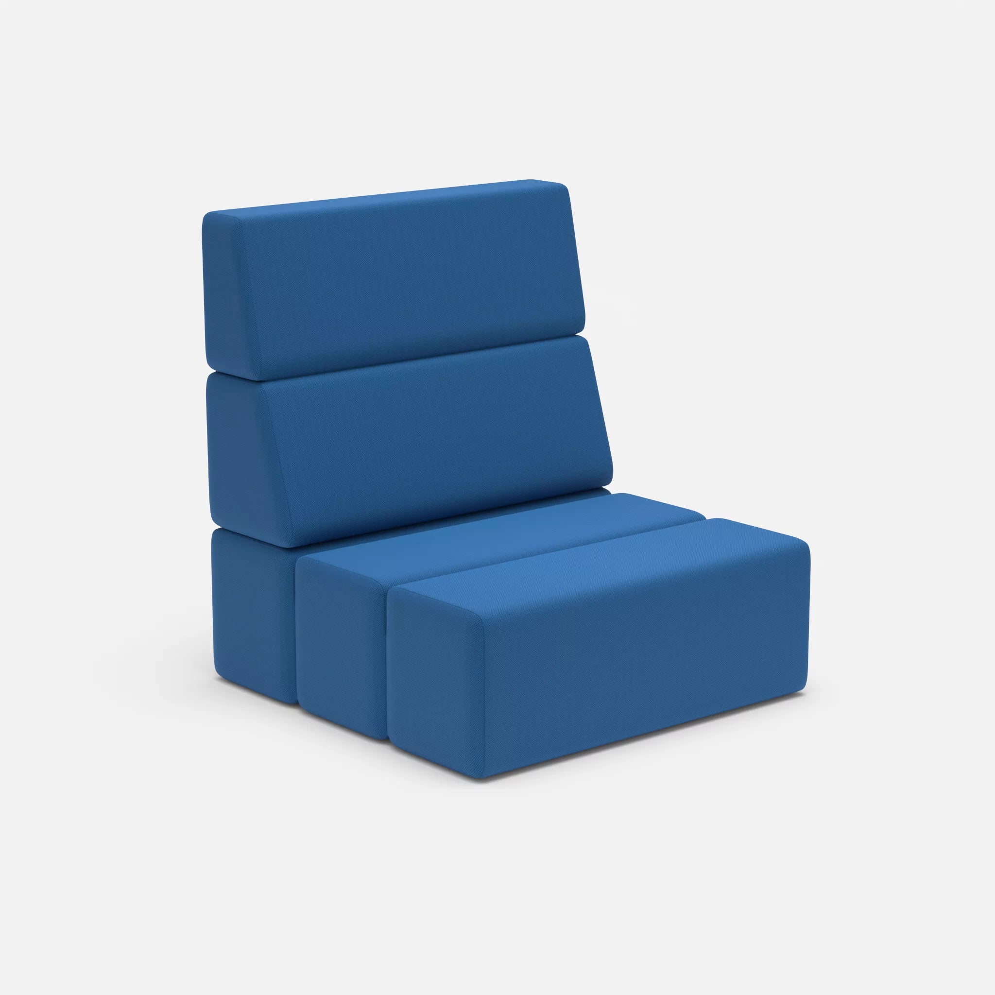 1 Sitzer Sofa Bricks 1 radio6075 in Blau von der Seite