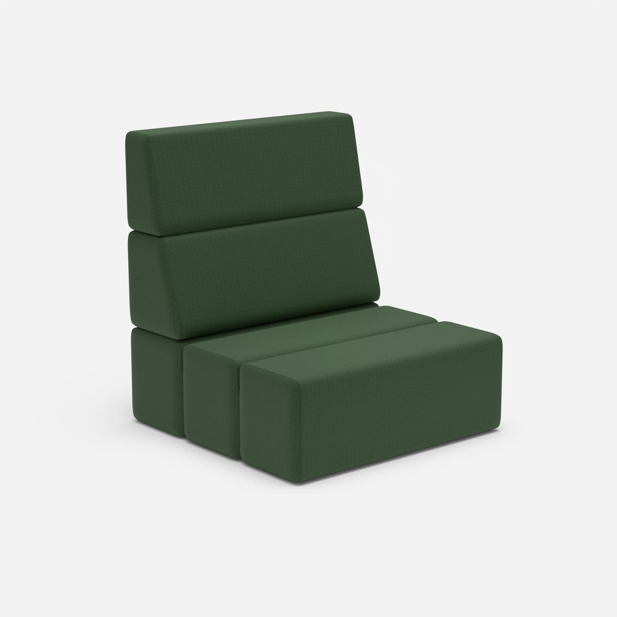 1 Sitzer Sofa Bricks 1 radio7036 in Olive von der Seite