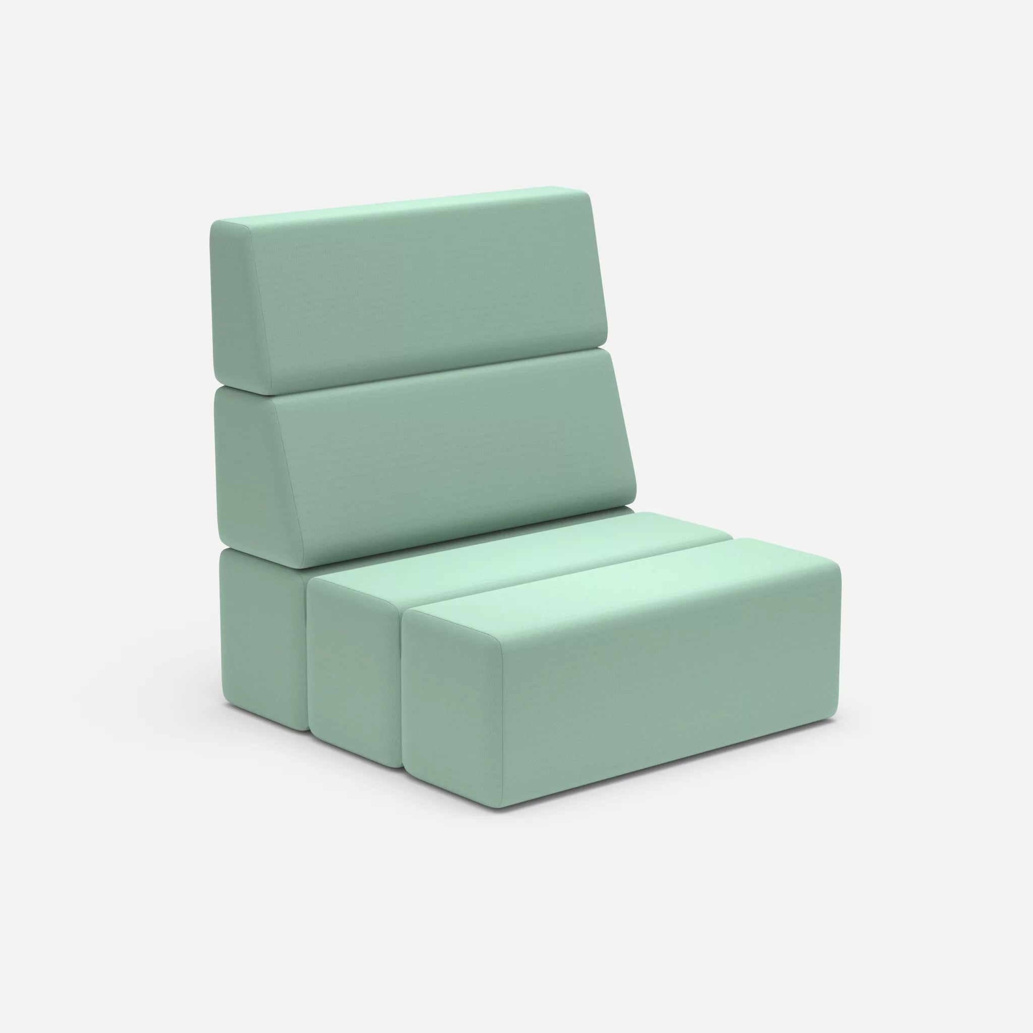 1 Sitzer Sofa Bricks 1 radio7045 in Hellblau von der Seite