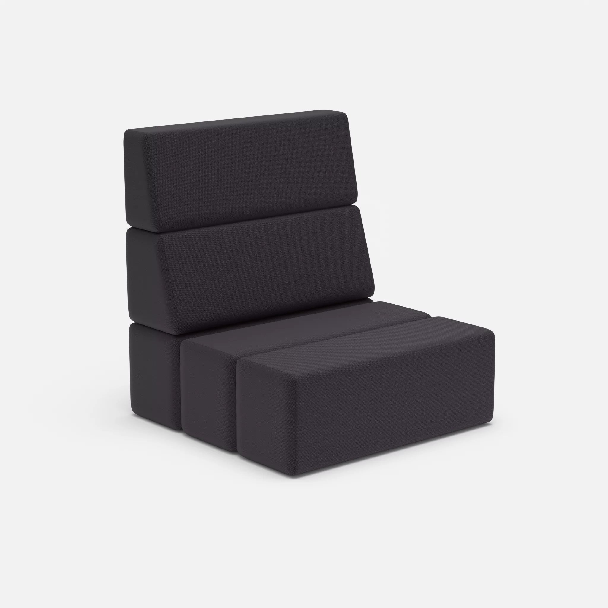 1 Sitzer Sofa Bricks 1 radio8517 in Anthrazit von der Seite