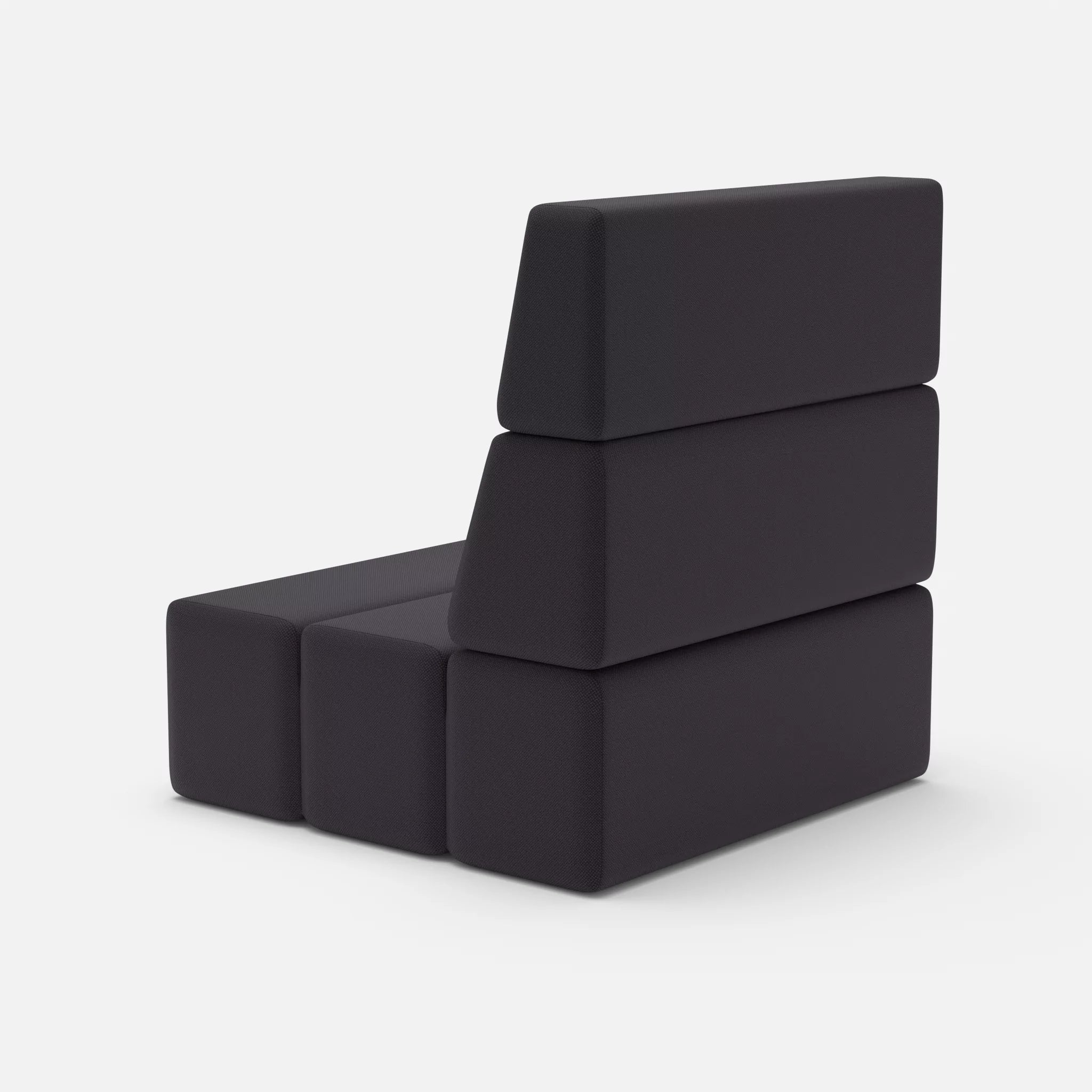 1 Sitzer Sofa Bricks 1 radio8517 in Anthrazit von hinten