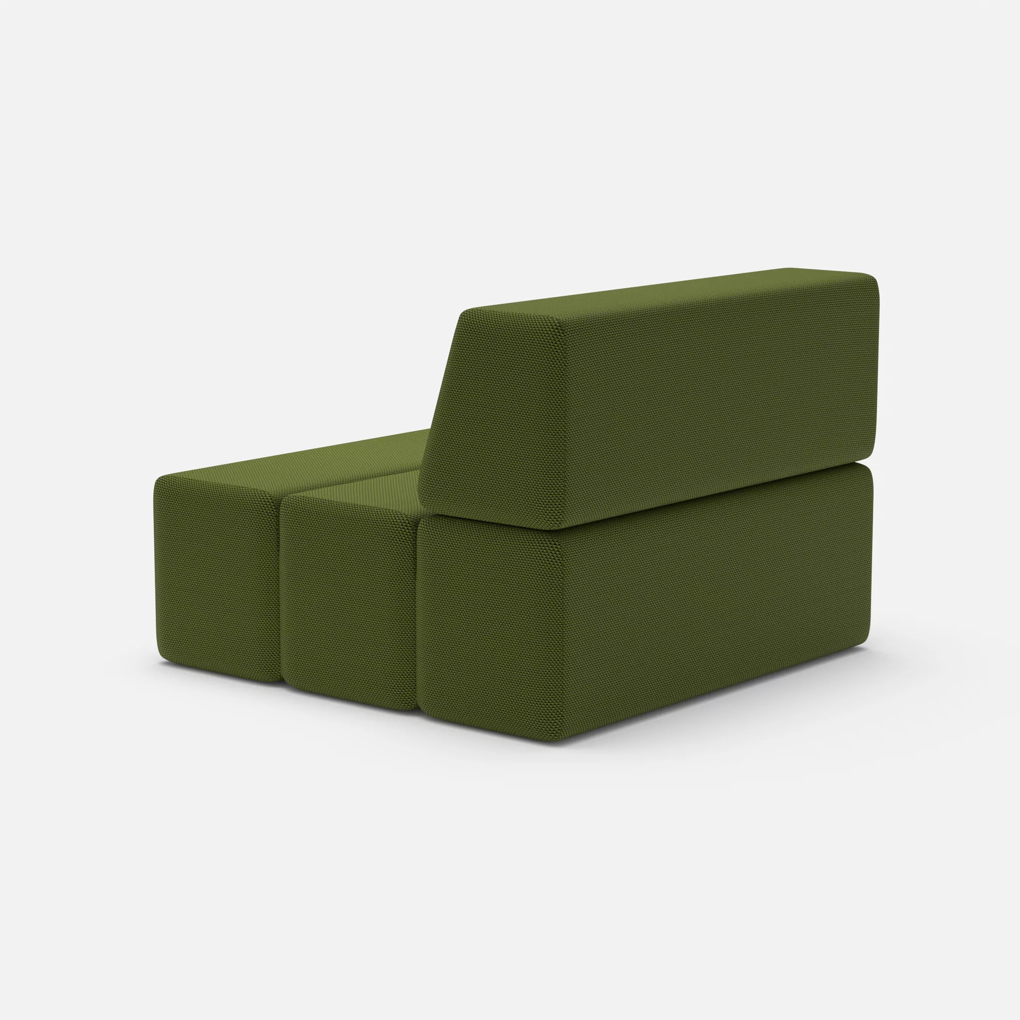 1 Sitzer Sofa Bricks 2 novummoss in Grün von hinten