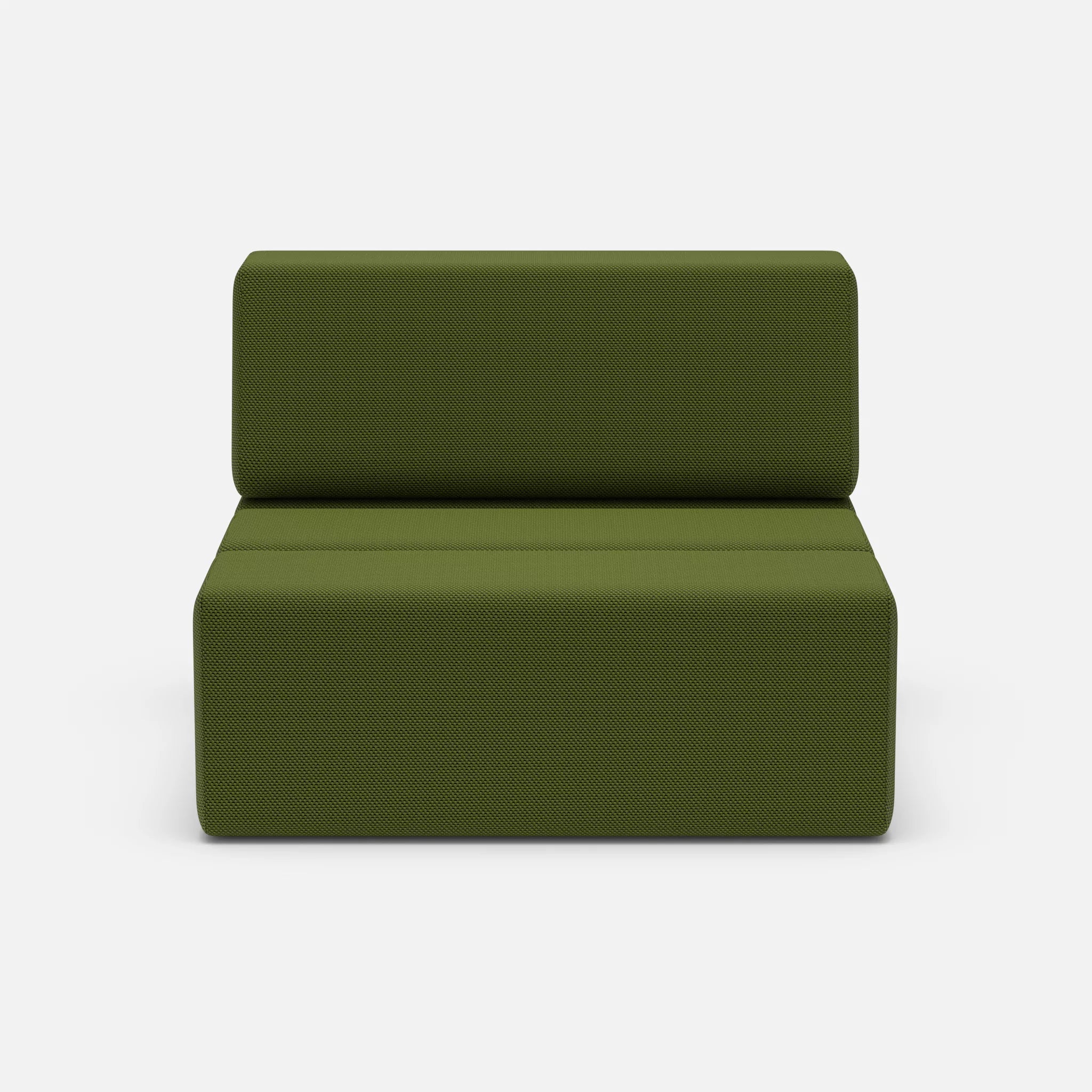 1 Sitzer Sofa Bricks 2 novummoss in Grün von vorne