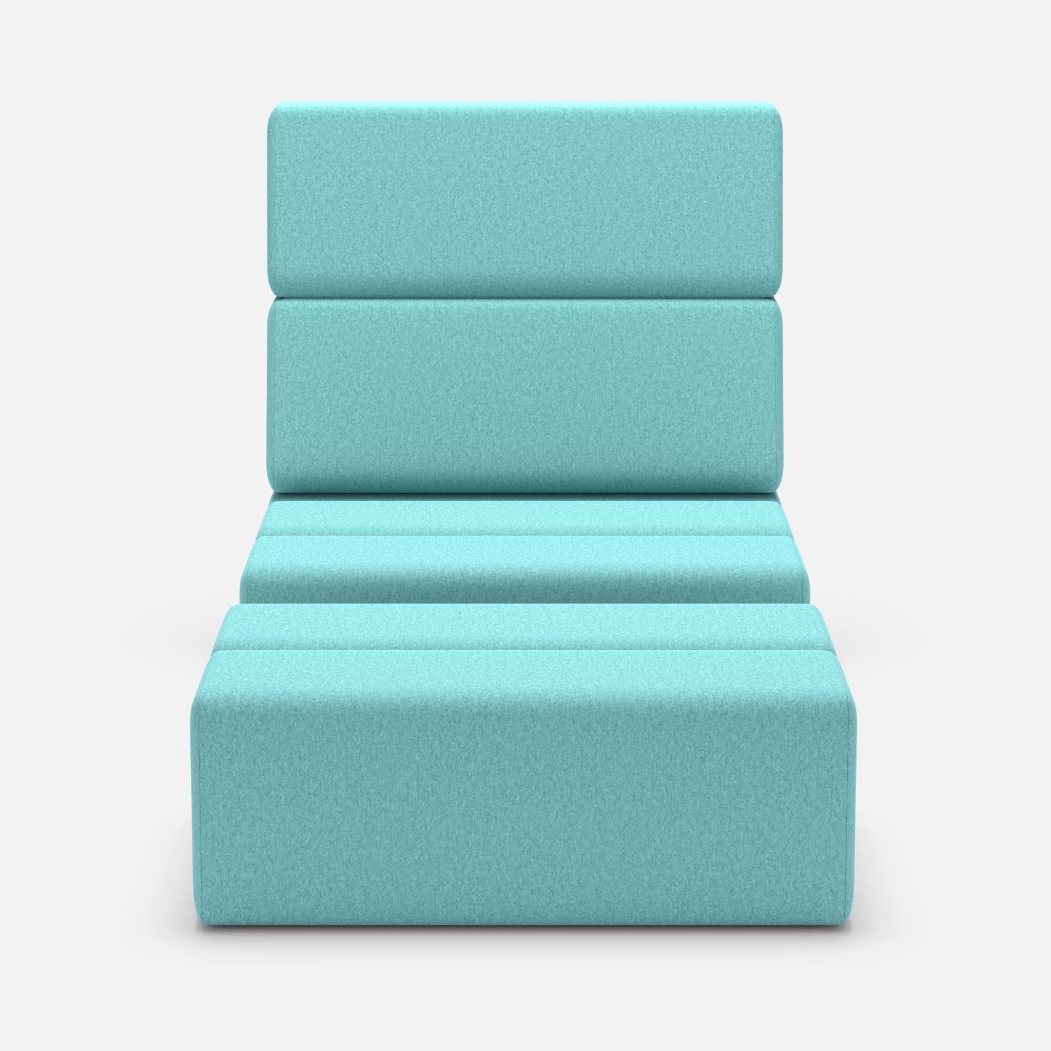 1 Sitzer Sofa Bricks 3 dama0030 in Türkis von vorne