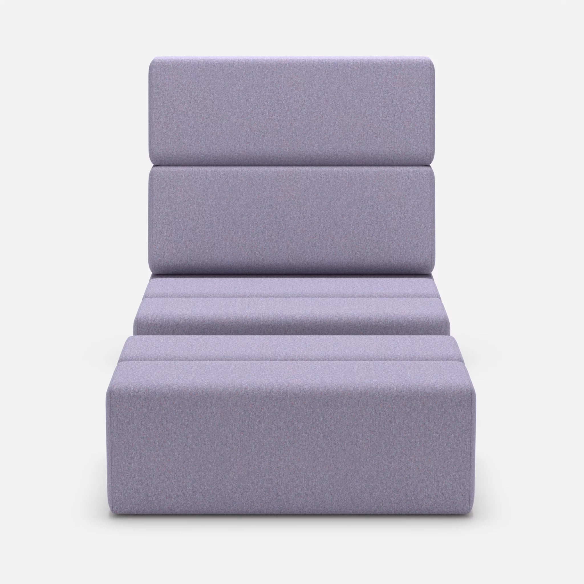 1 Sitzer Sofa Bricks 3 dama0039 in Flieder von vorne