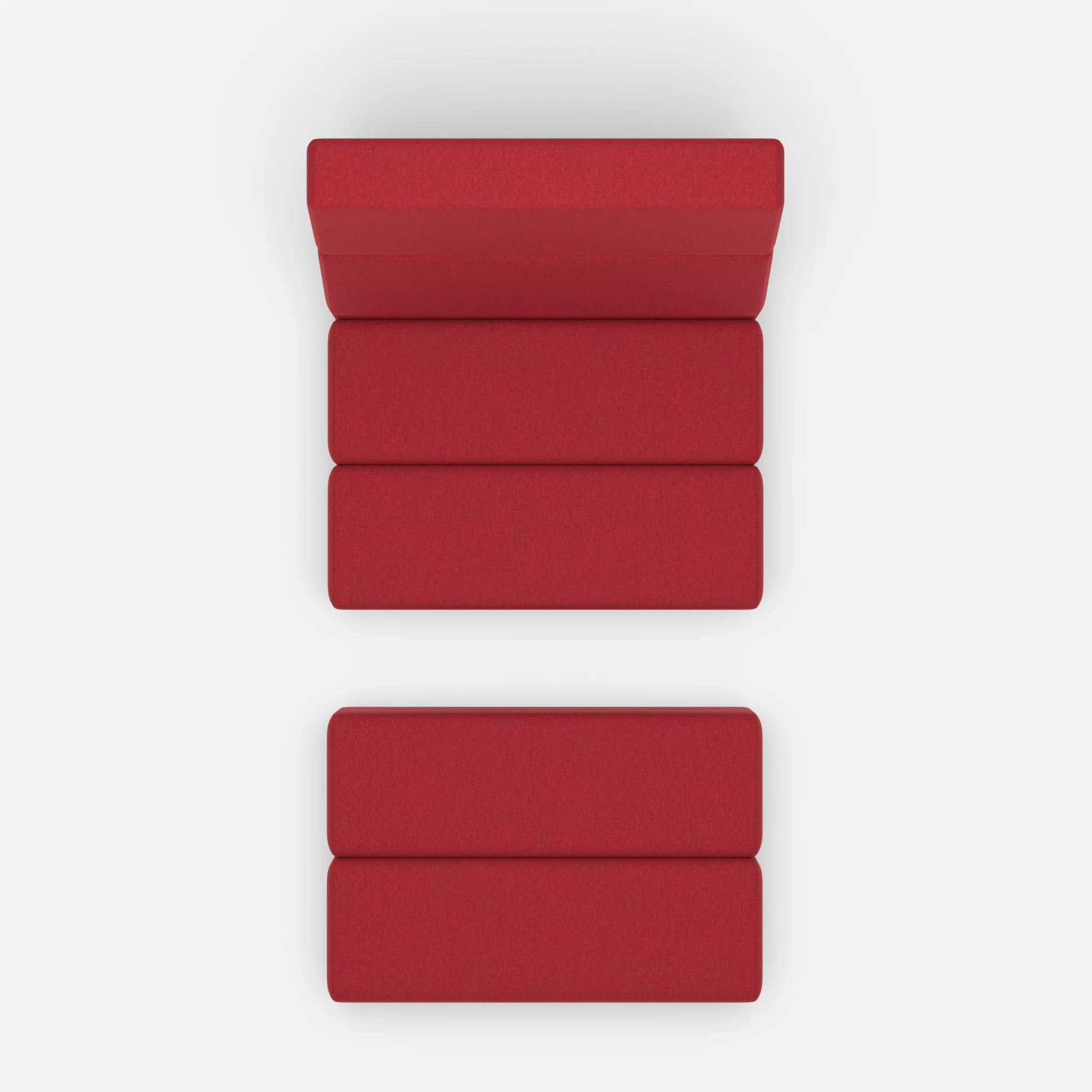 1 Sitzer Sofa Bricks 3 dama0053 in Rot von oben