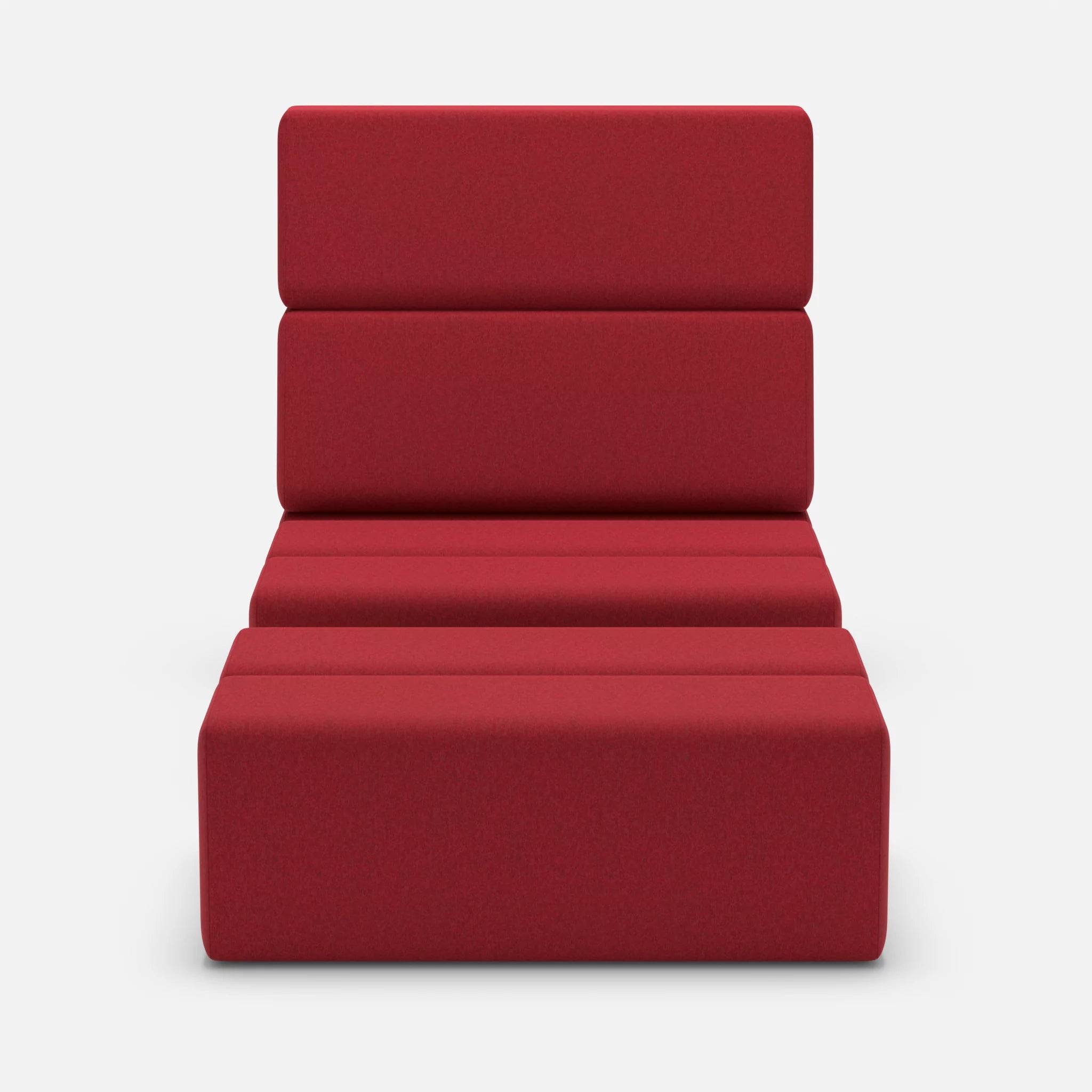 1 Sitzer Sofa Bricks 3 dama0053 in Rot von vorne