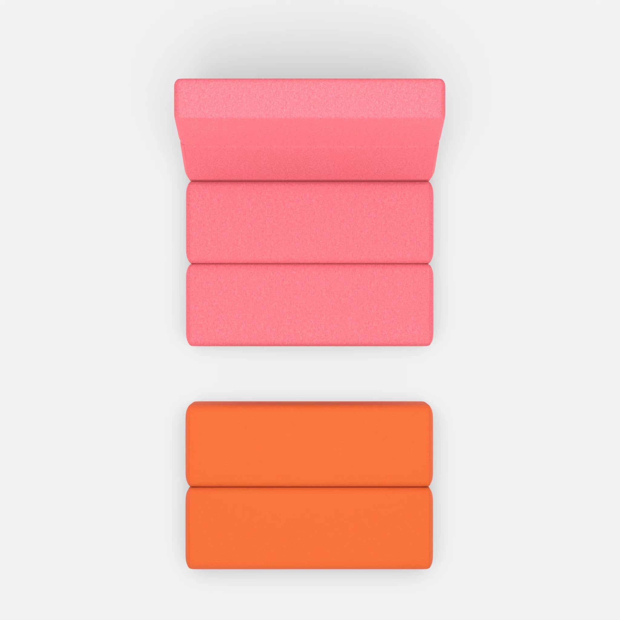 1 Sitzer Sofa Bricks 3 dama0083-radio3094 in Pink und Orange von oben