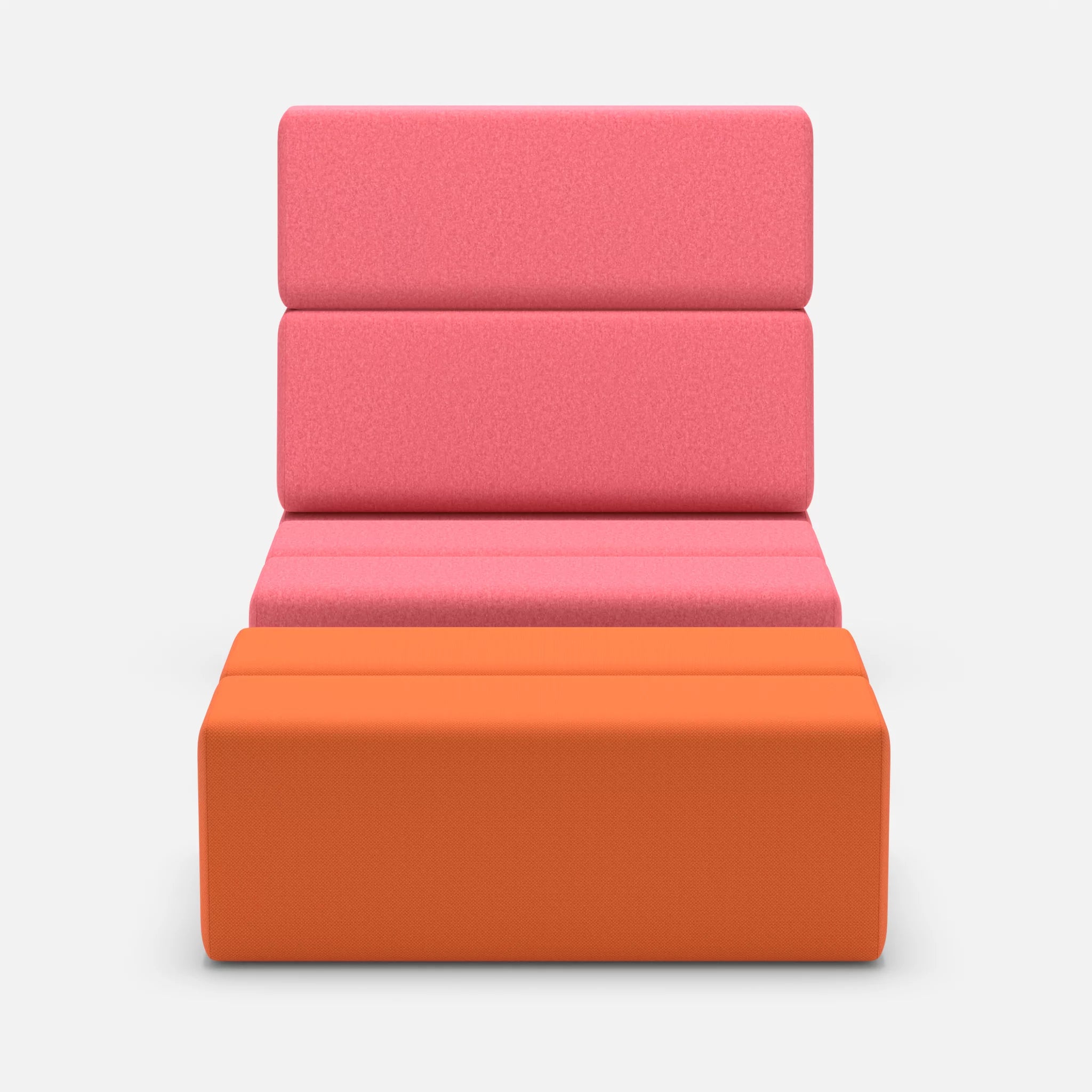 1 Sitzer Sofa Bricks 3 dama0083-radio3094 in Pink und Orange von vorne