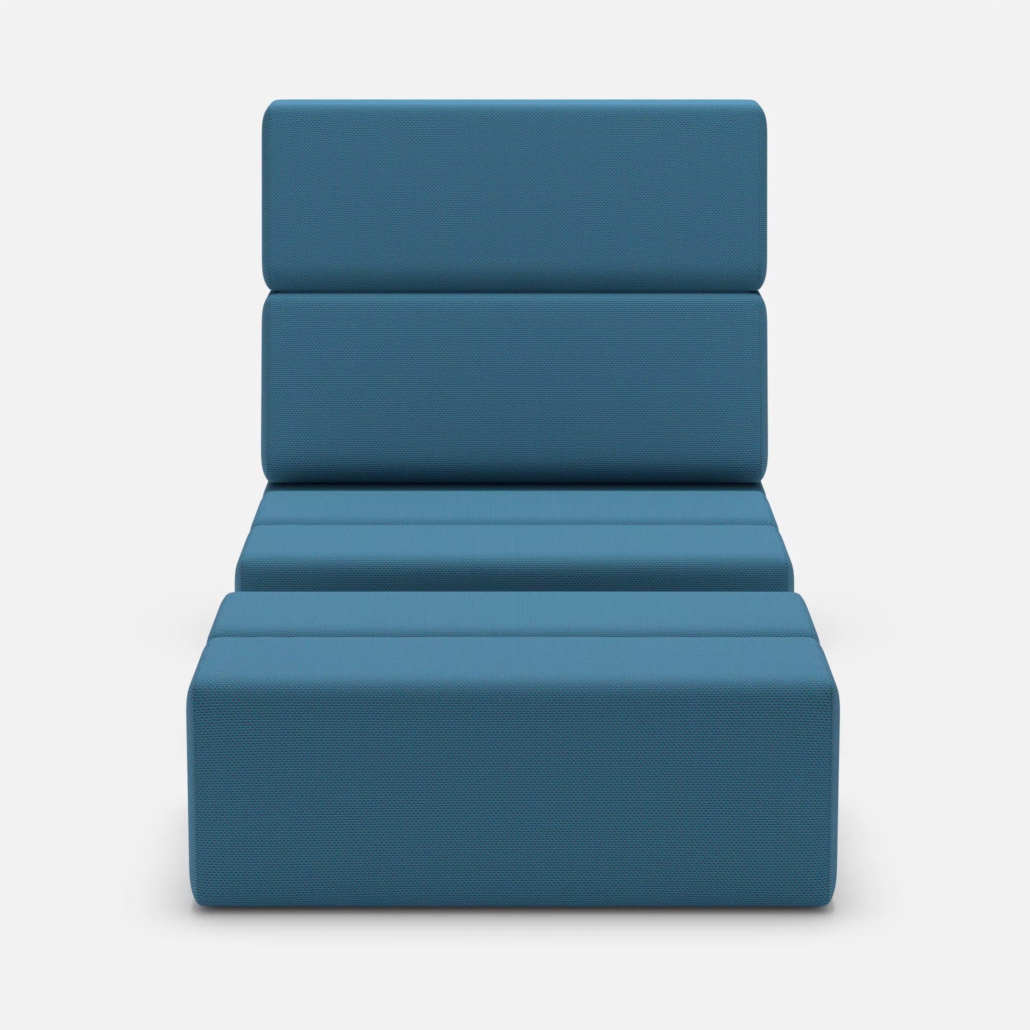 1 Sitzer Sofa Bricks 3 novumazur in Dunkelblau von vorne