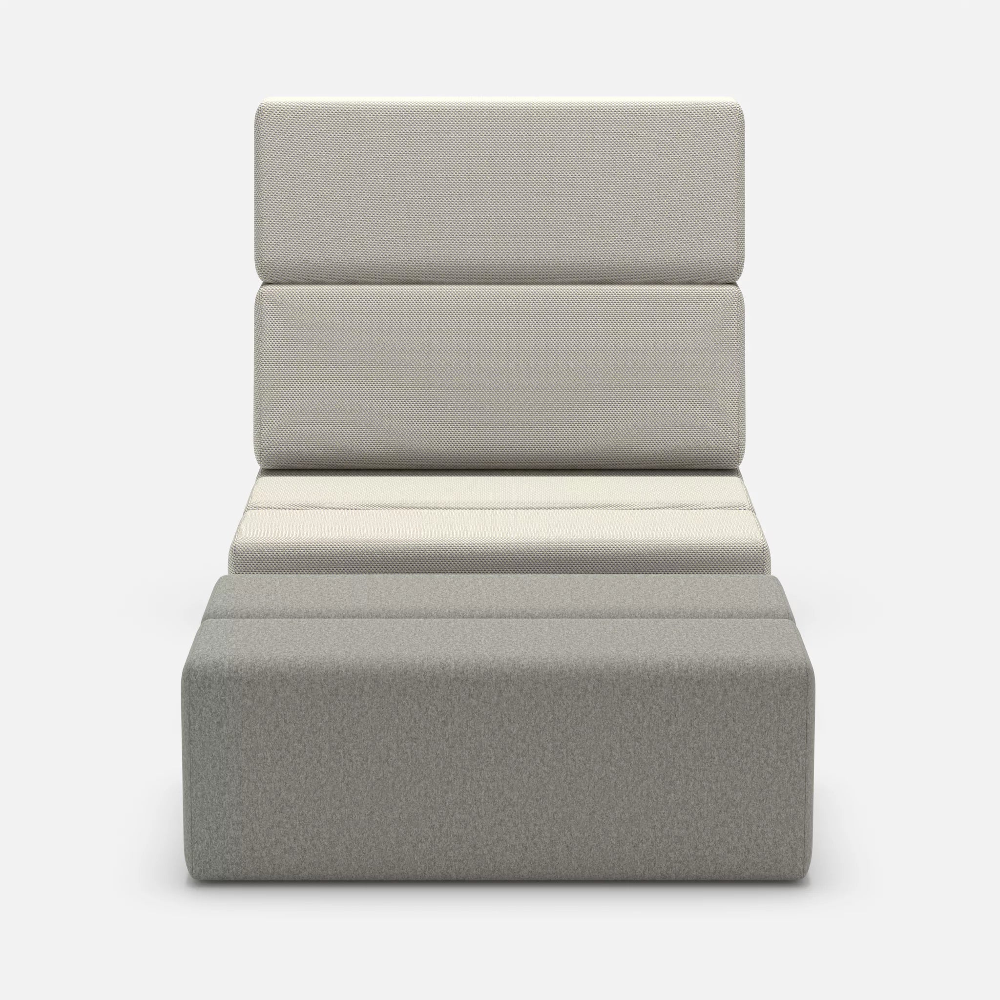 1 Sitzer Sofa Bricks 3 novumkies-dama0003 in Mittelgrau und Mittelgrau von vorne