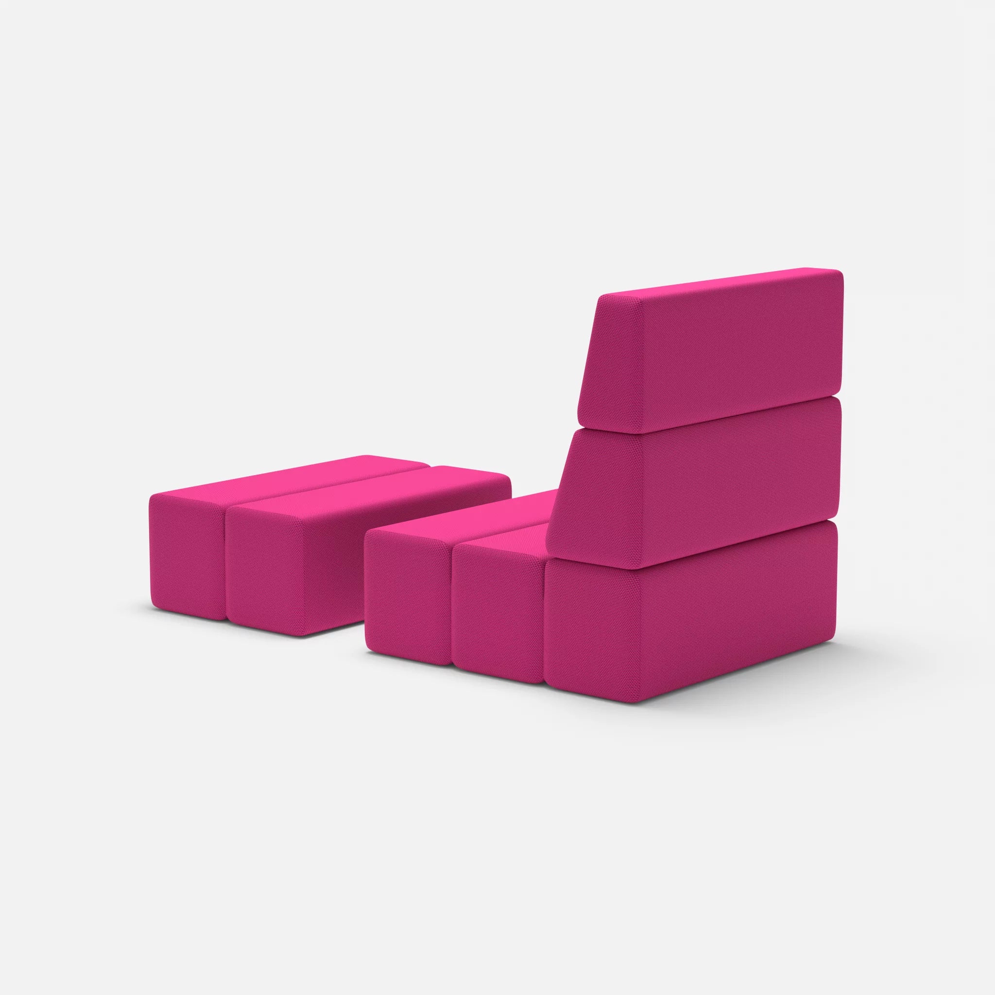 1 Sitzer Sofa Bricks 3 novummagenta in Magenta von hinten