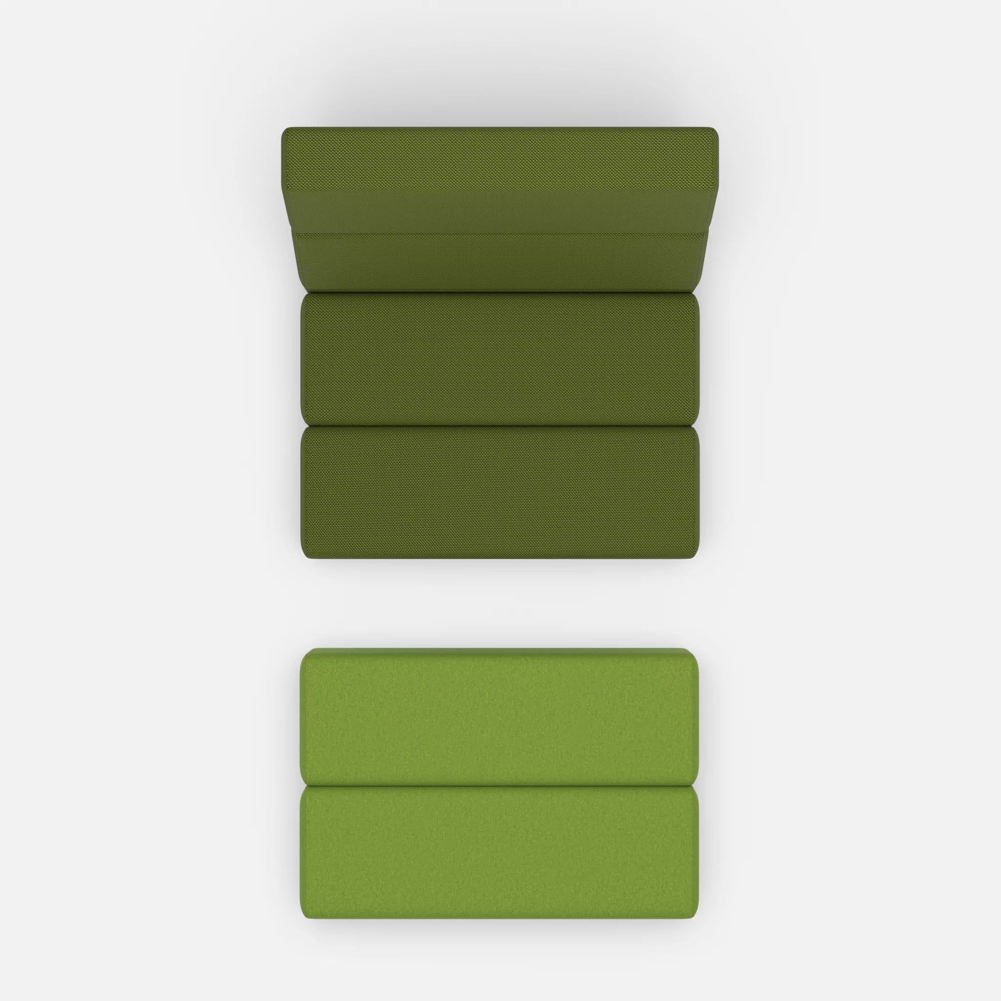 1 Sitzer Sofa Bricks 3 novummoss-dama0027 in Grün und Grün von oben