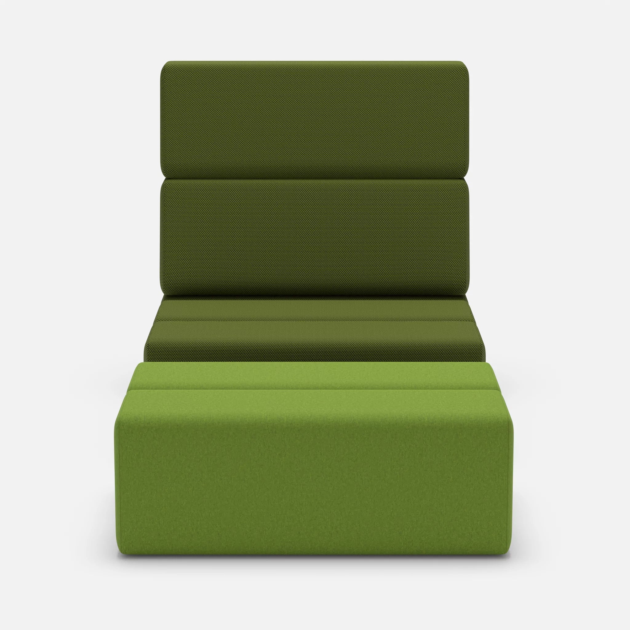 1 Sitzer Sofa Bricks 3 novummoss-dama0027 in Grün und Grün von vorne