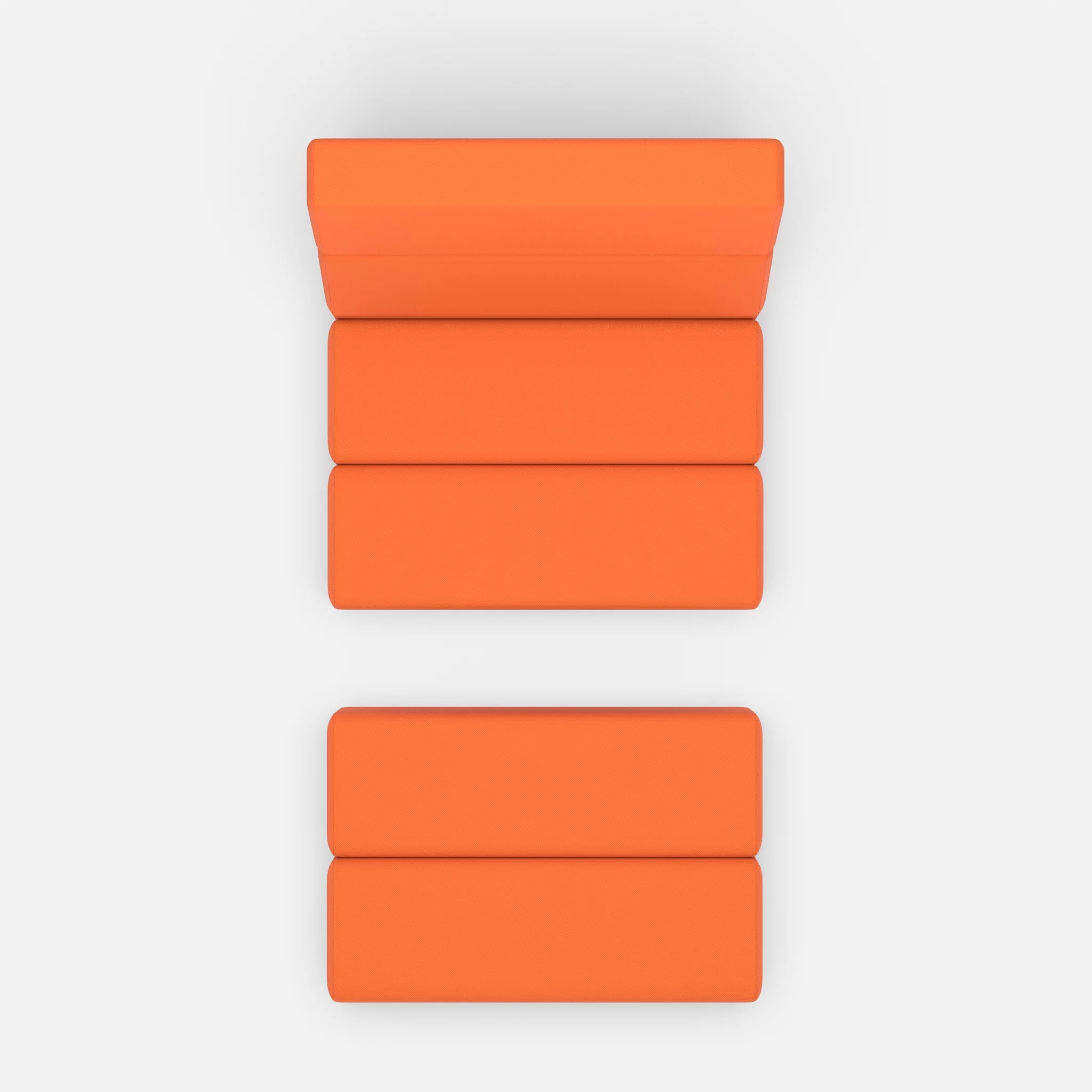 1 Sitzer Sofa Bricks 3 radio3094 in Orange von oben