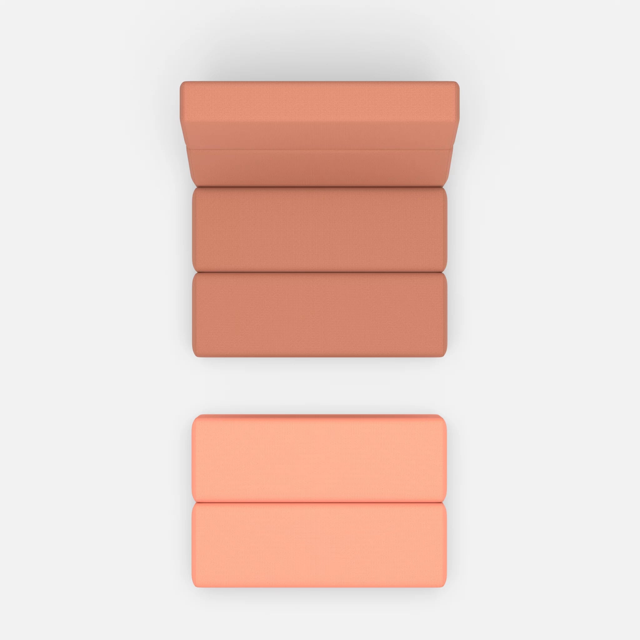 1 Sitzer Sofa Bricks 3 radio4037-radio4046 in Hellrot und Coral von oben