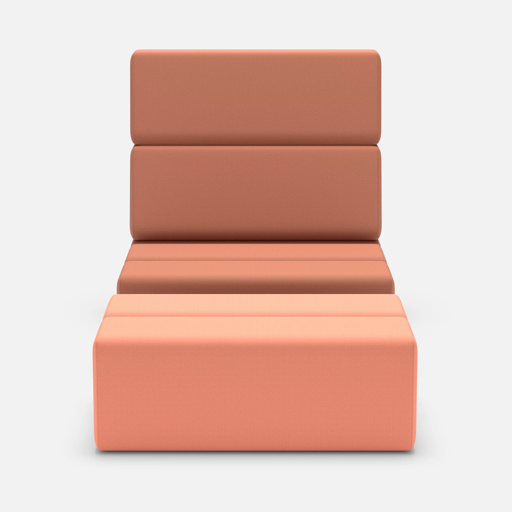 1 Sitzer Sofa Bricks 3 radio4037-radio4046 in Hellrot und Coral von vorne