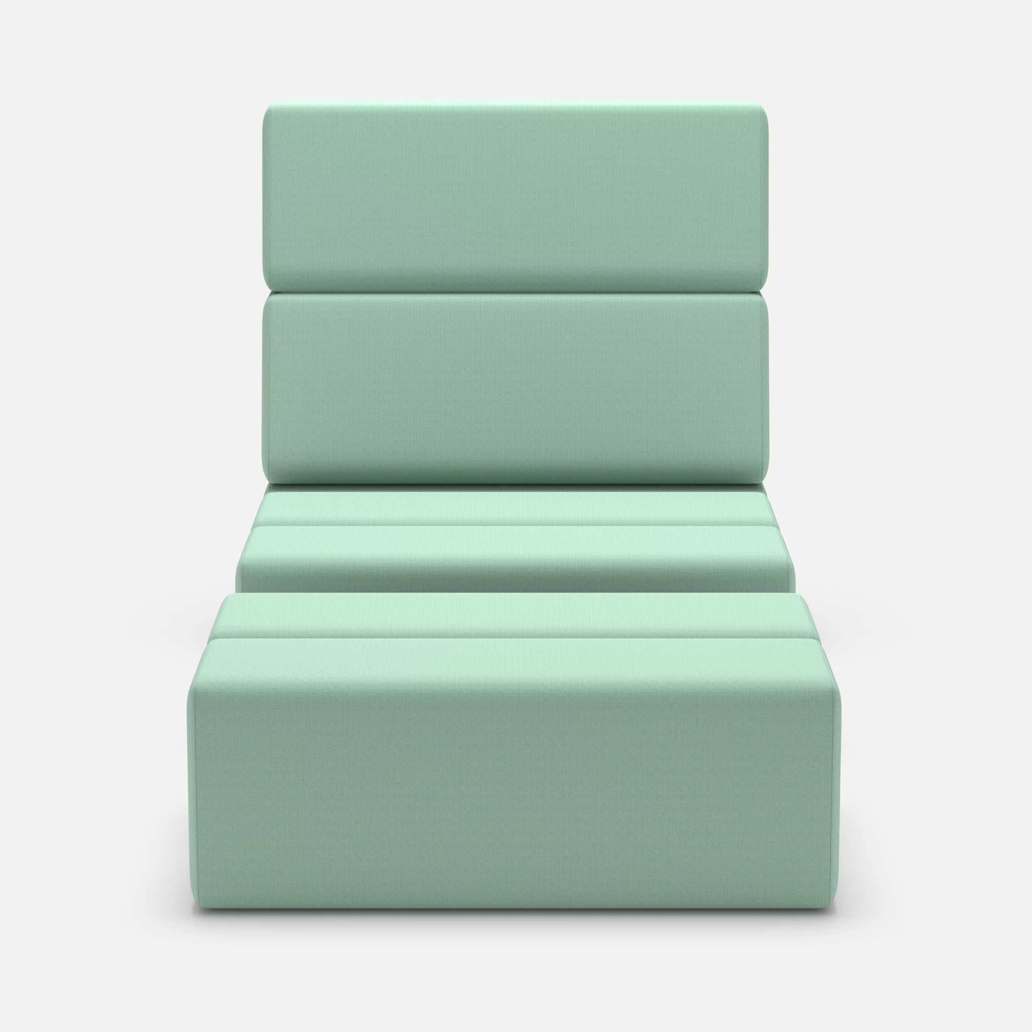 1 Sitzer Sofa Bricks 3 radio7045 in Hellblau von vorne