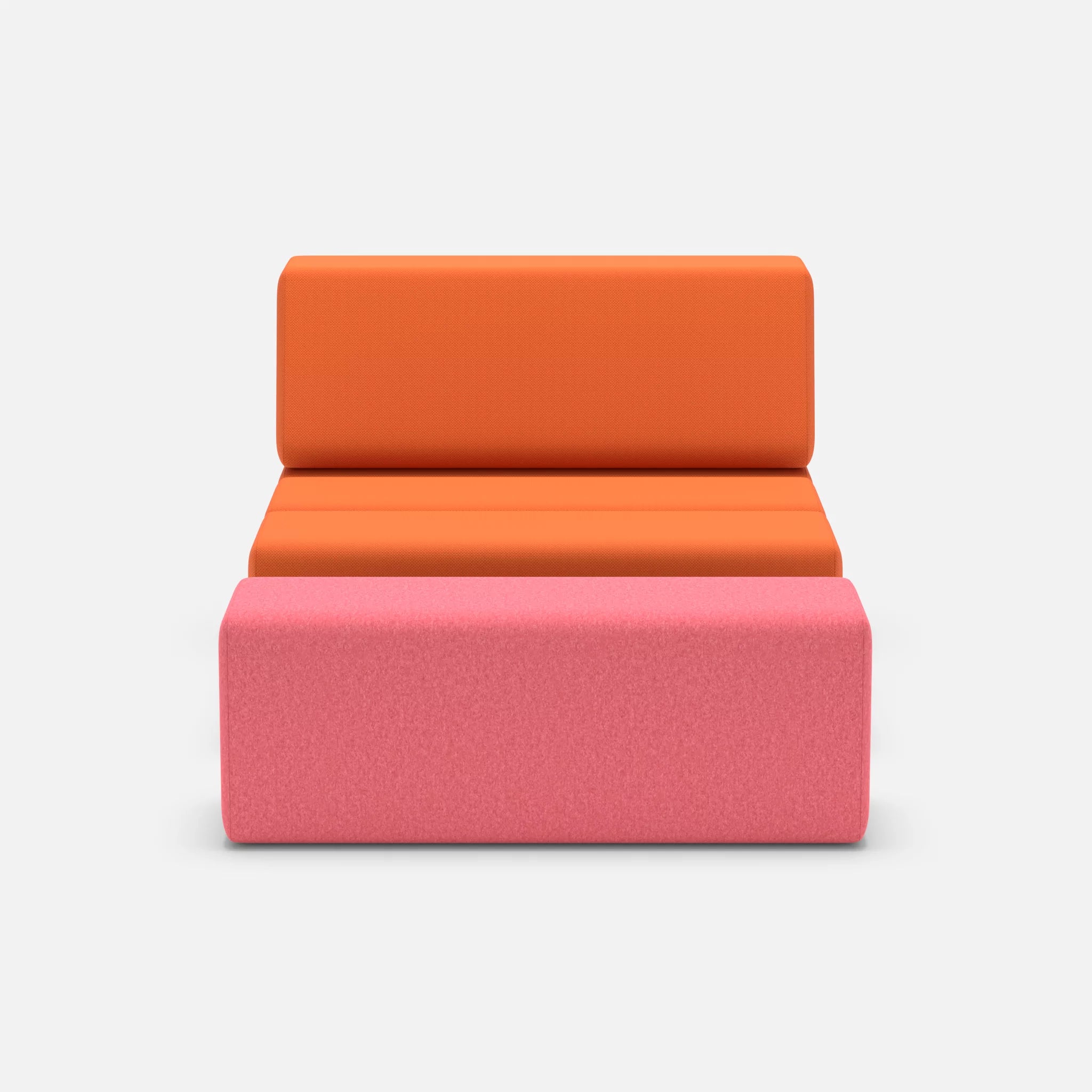 1 Sitzer Sofa Bricks 4 radio3094-dama0083 in Orange und Pink von vorne