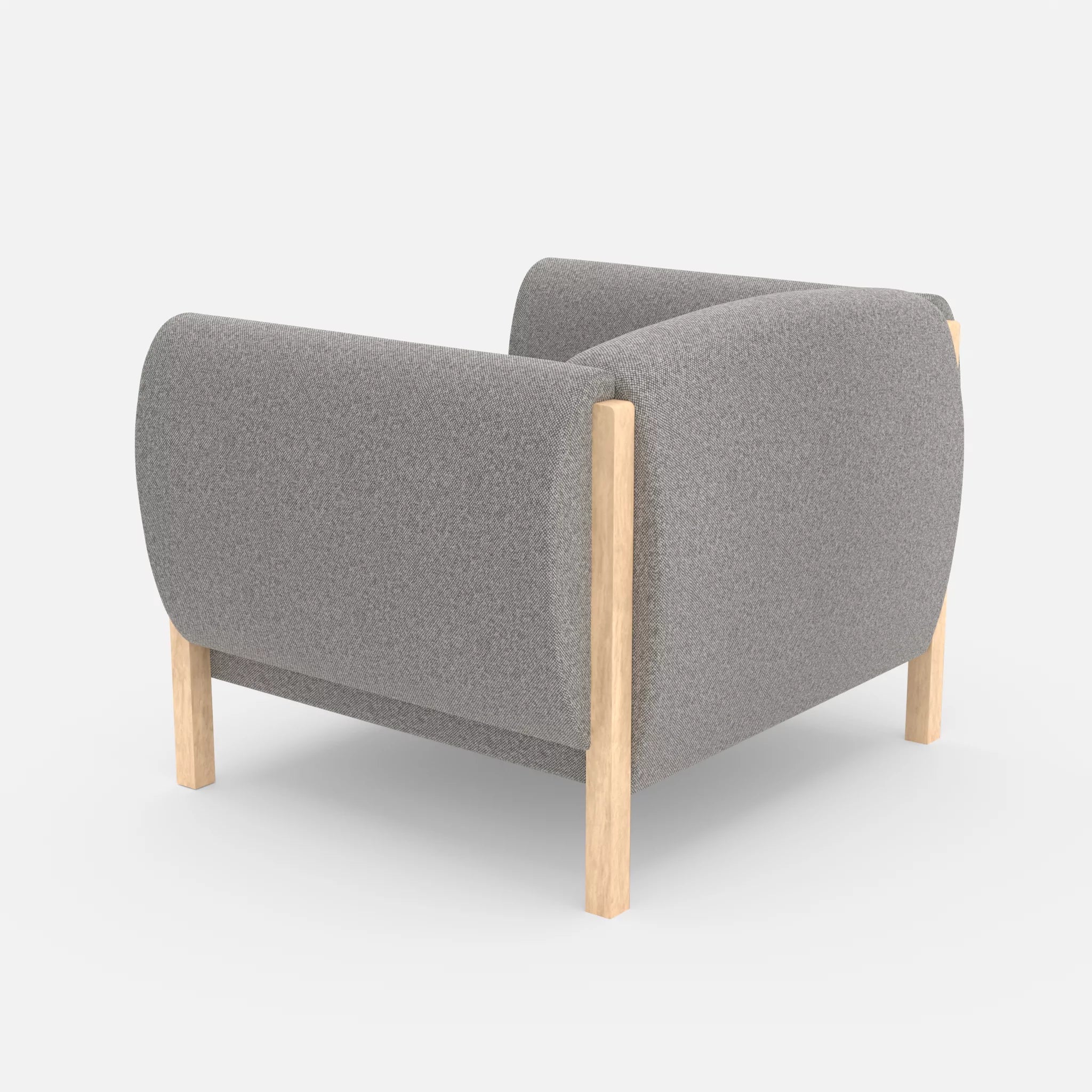 1 Sitzer Sofa Mallow celia0208 in Mittelgrau von hinten