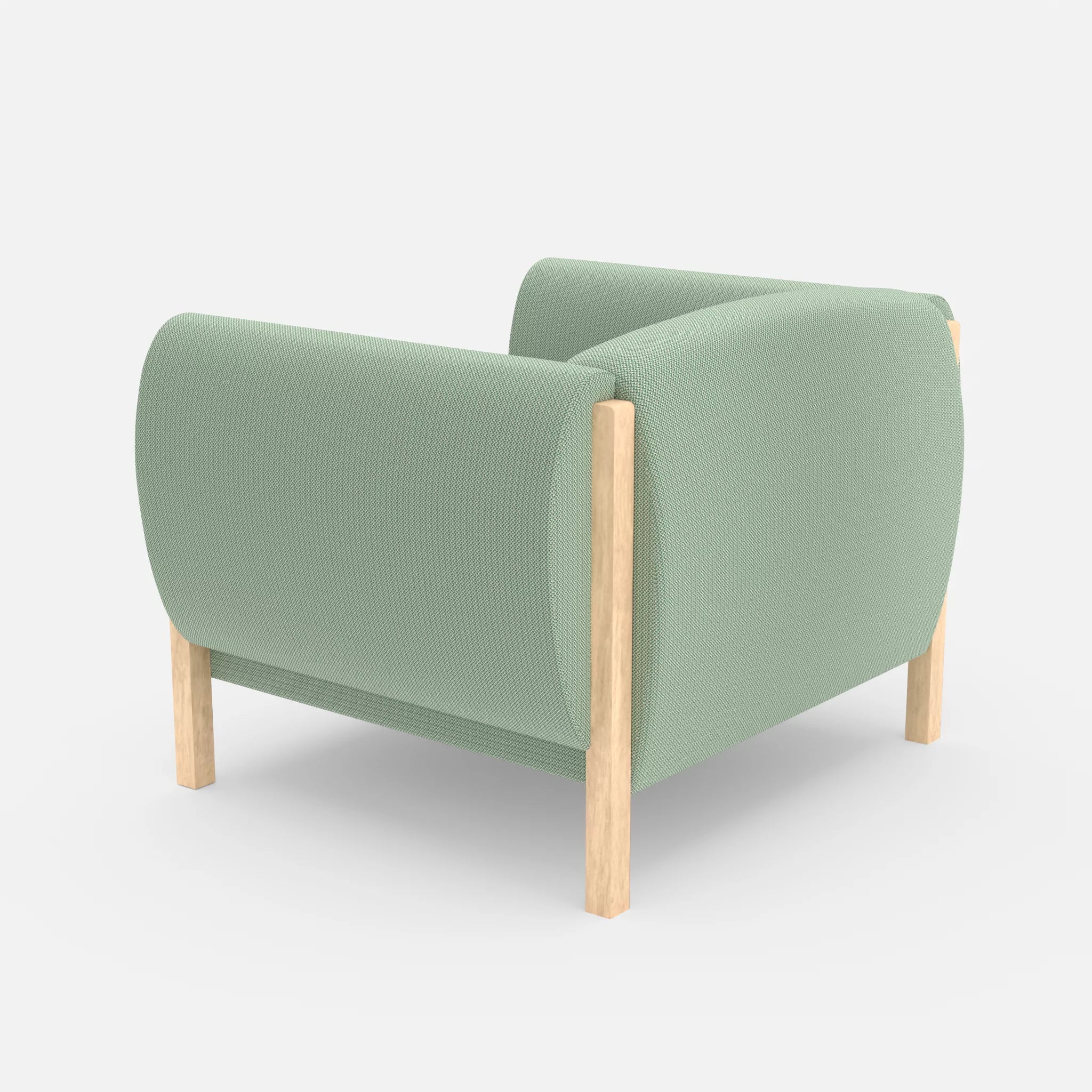 1 Sitzer Sofa Mallow credoaloe in Hellgrün von hinten