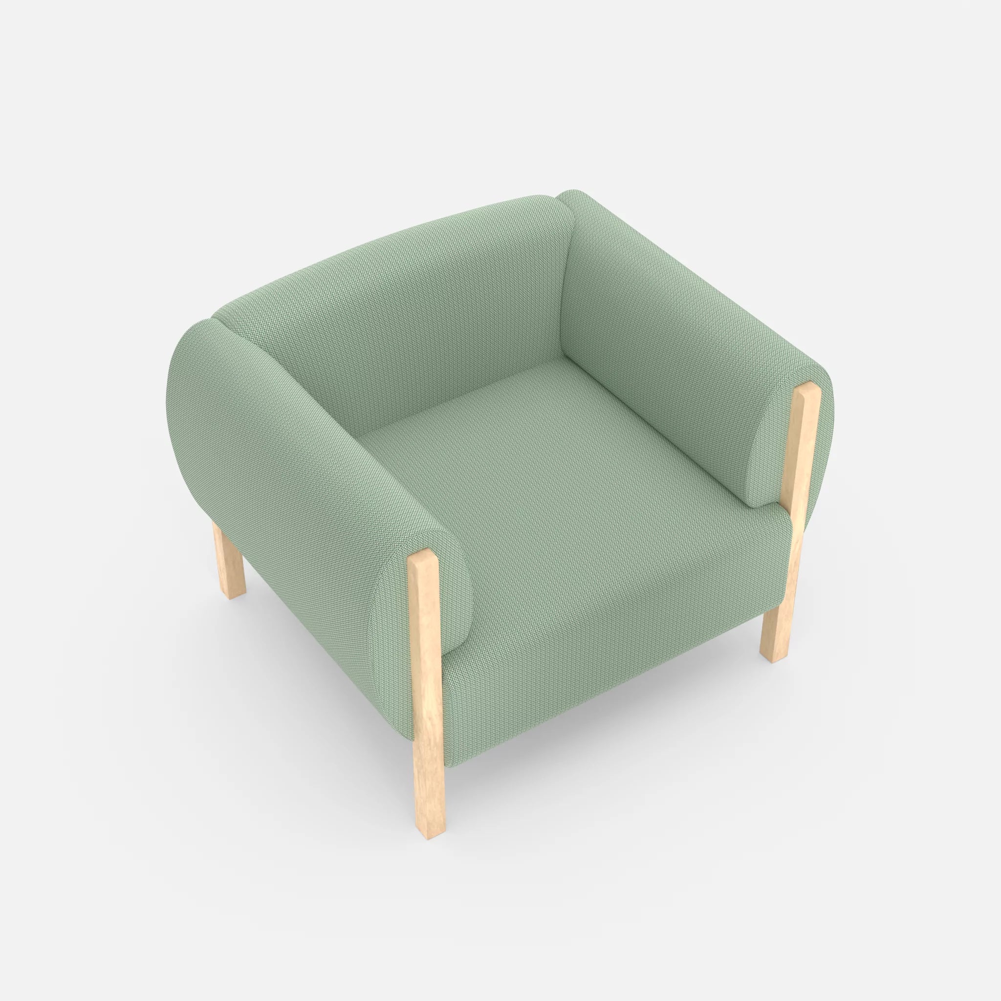 1 Sitzer Sofa Mallow credoaloe in Hellgrün von oben