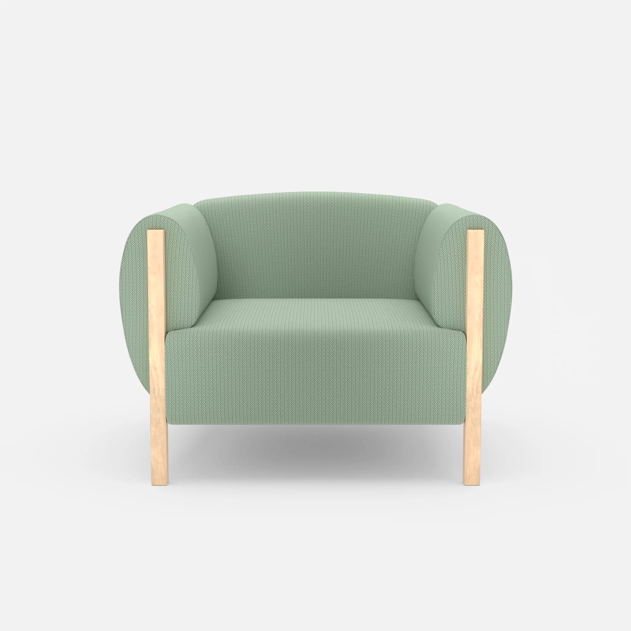 1 Sitzer Sofa Mallow credoaloe in Hellgrün von vorne