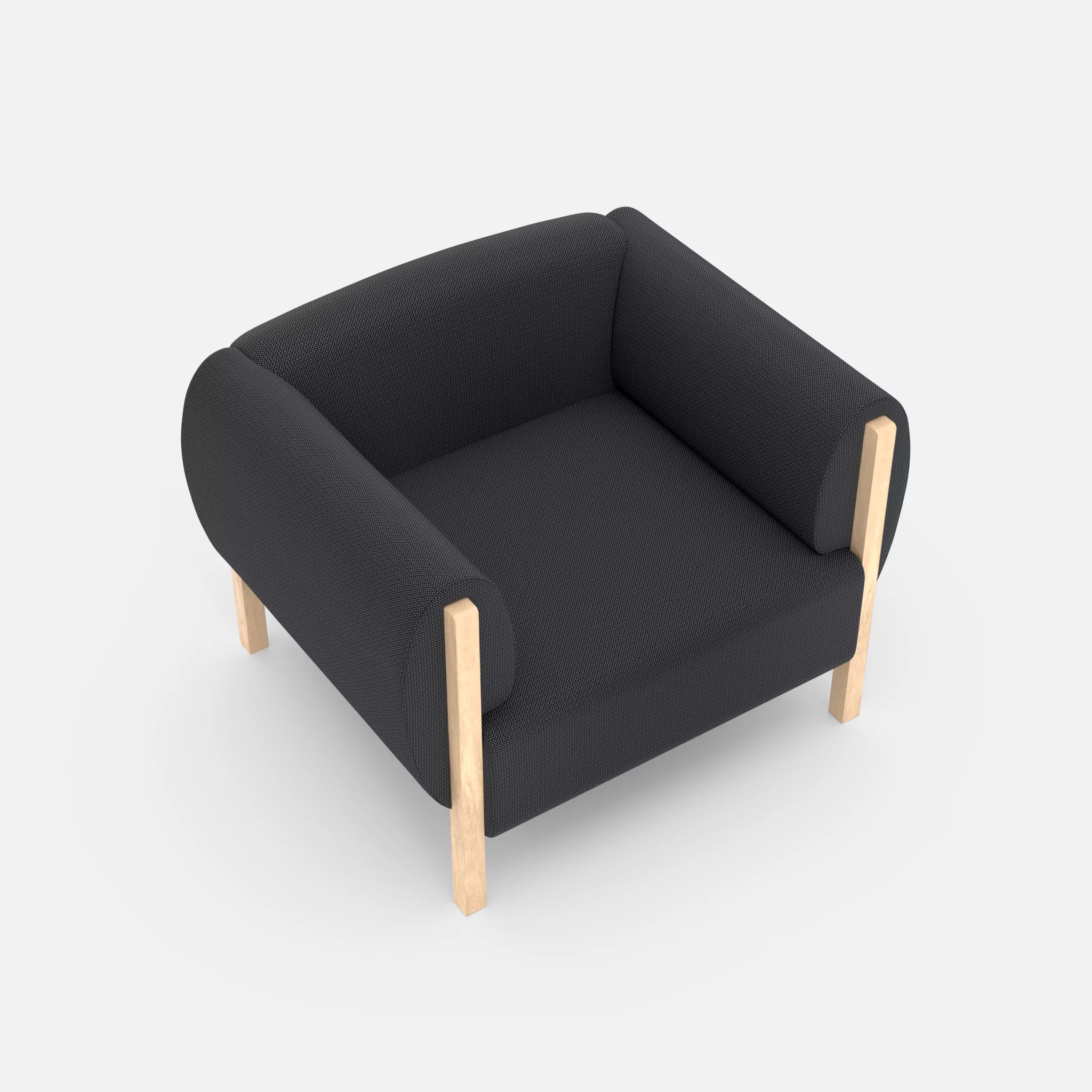1 Sitzer Sofa Mallow credoasphalt in Anthrazit von oben