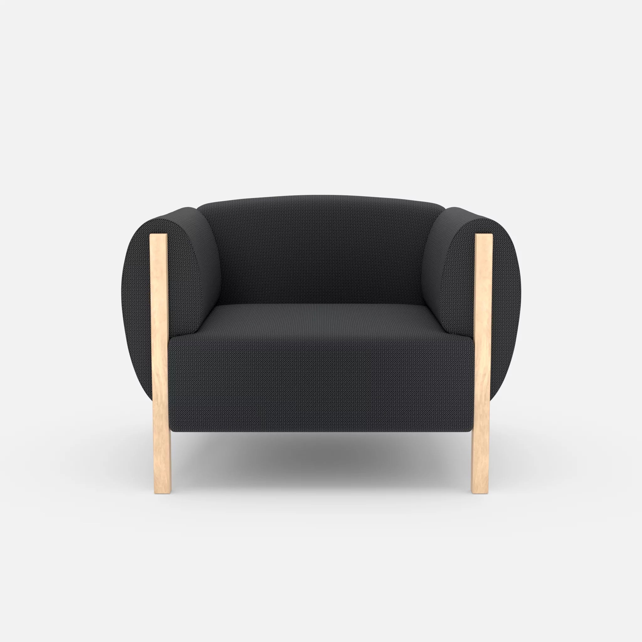1 Sitzer Sofa Mallow credoasphalt in Anthrazit von vorne