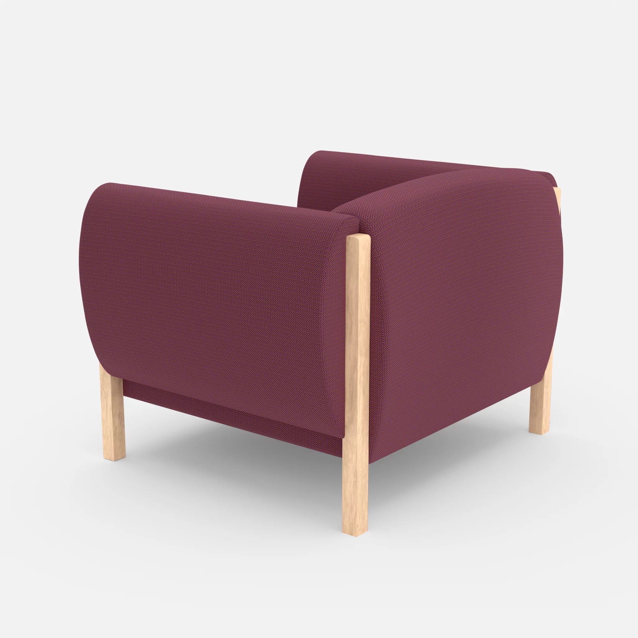 1 Sitzer Sofa Mallow credobreva in Violett von hinten