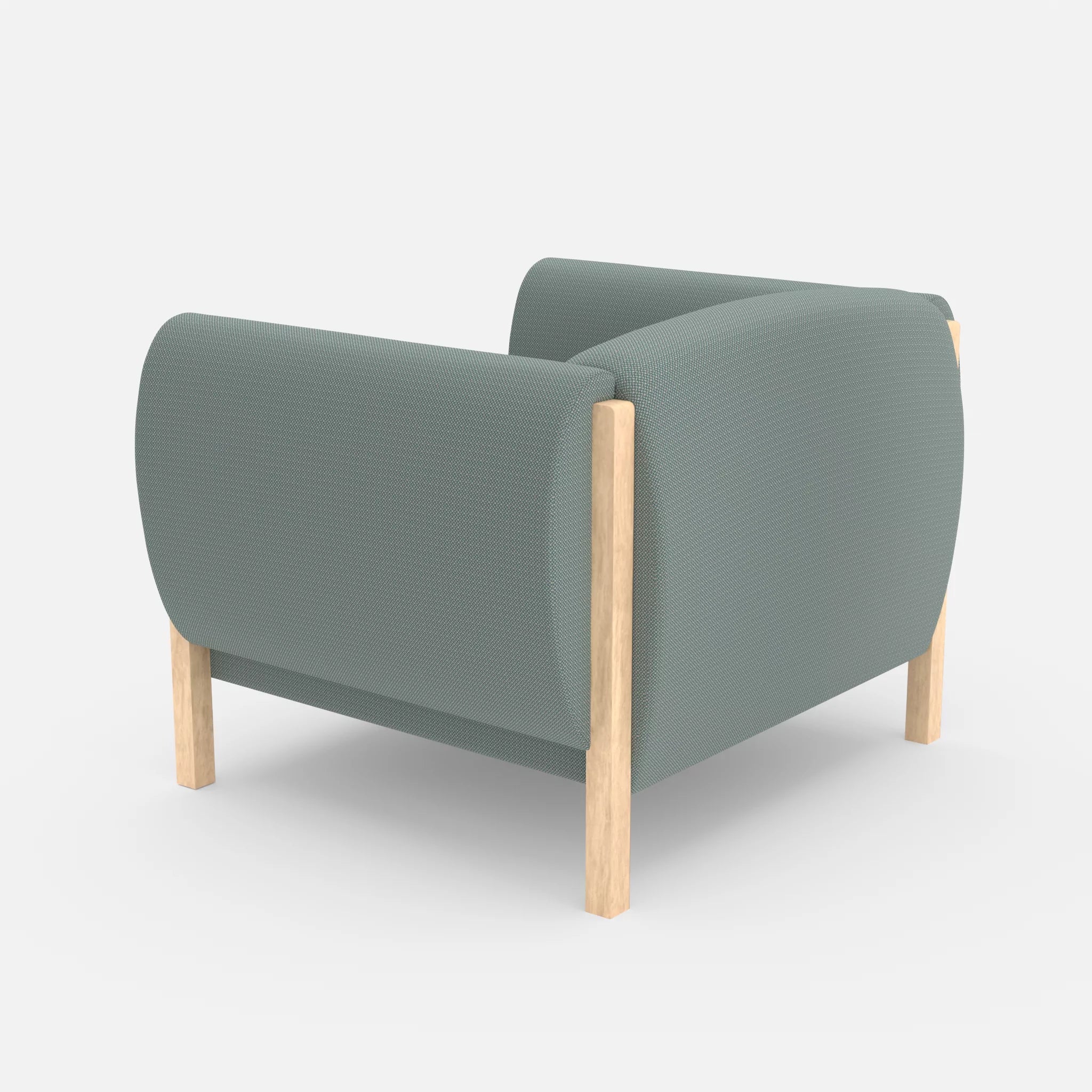 1 Sitzer Sofa Mallow credolake in Graublau von hinten